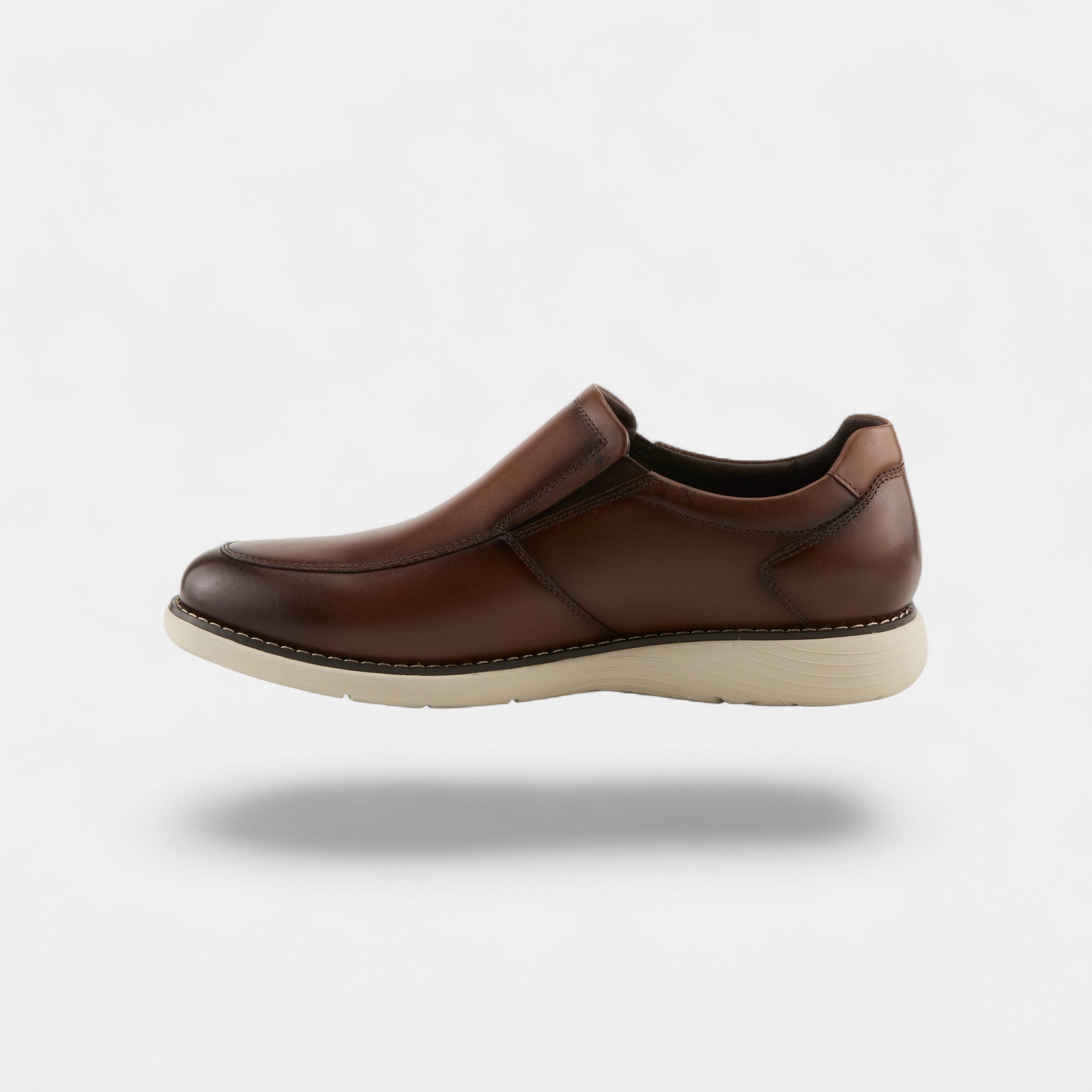 SPRING STEP MEN ABSHER BROWN LEATHER SLIP-ON