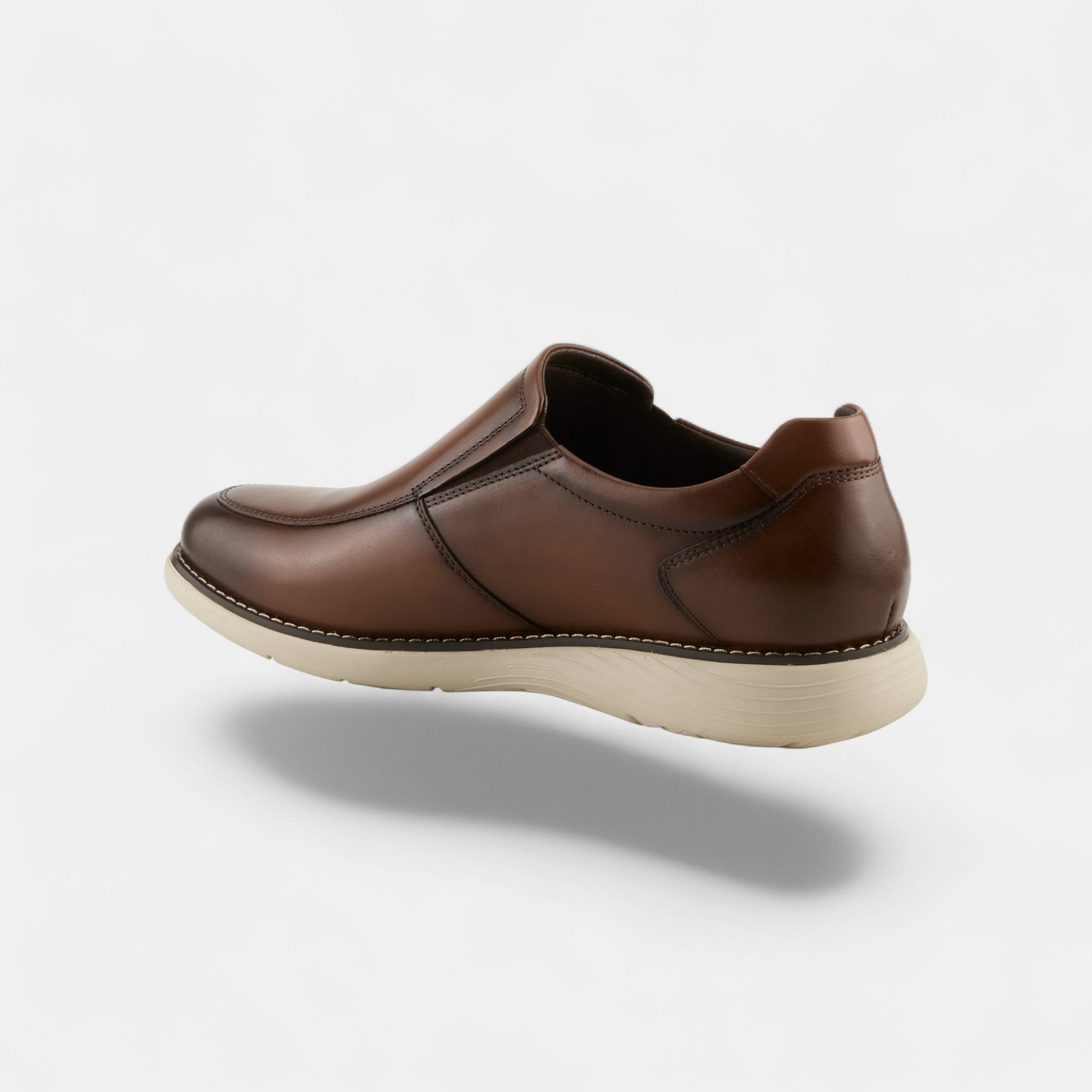 SPRING STEP MEN ABSHER BROWN LEATHER SLIP-ON