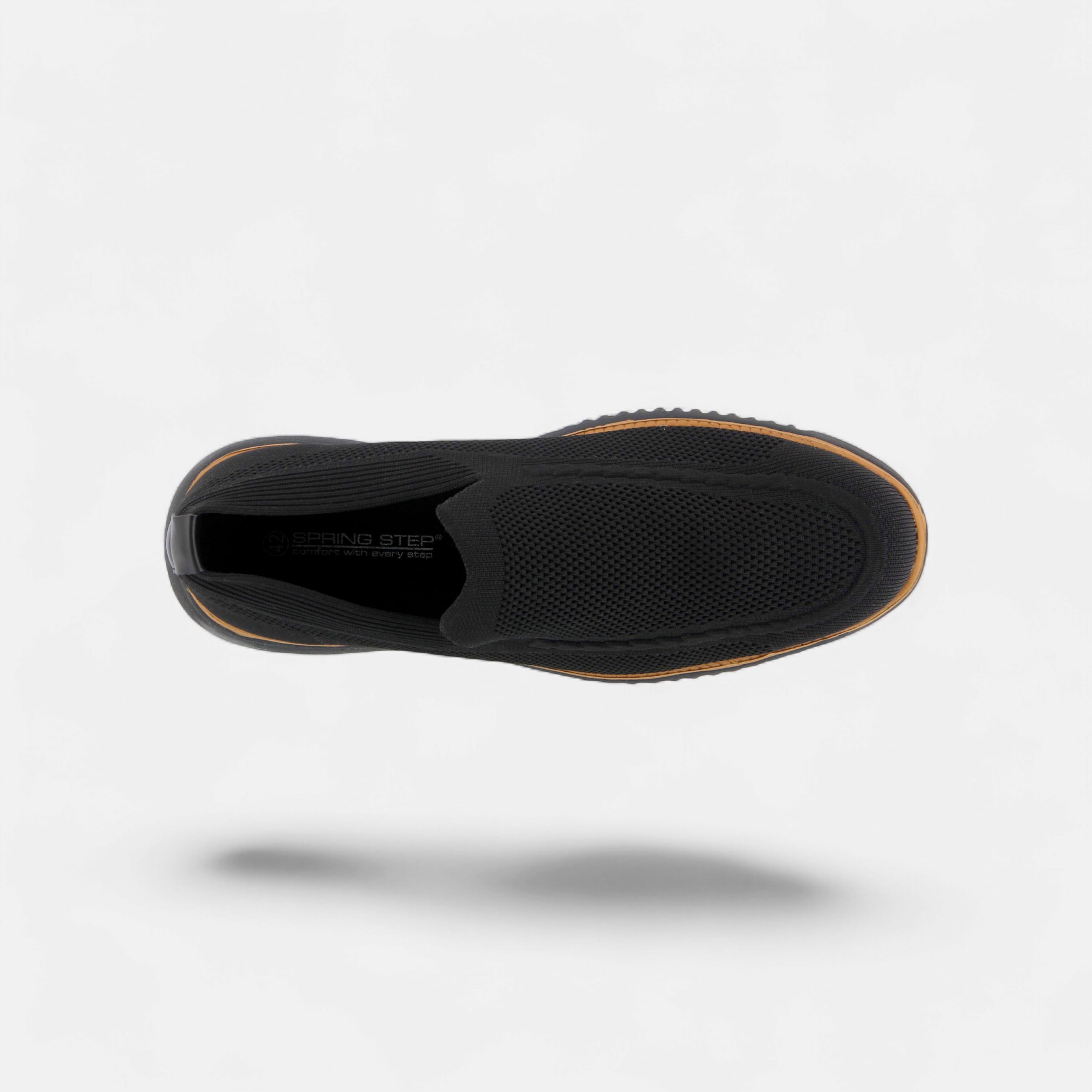 SPRING STEP MEN ANDERS BLACK SLIP-ON SHOE