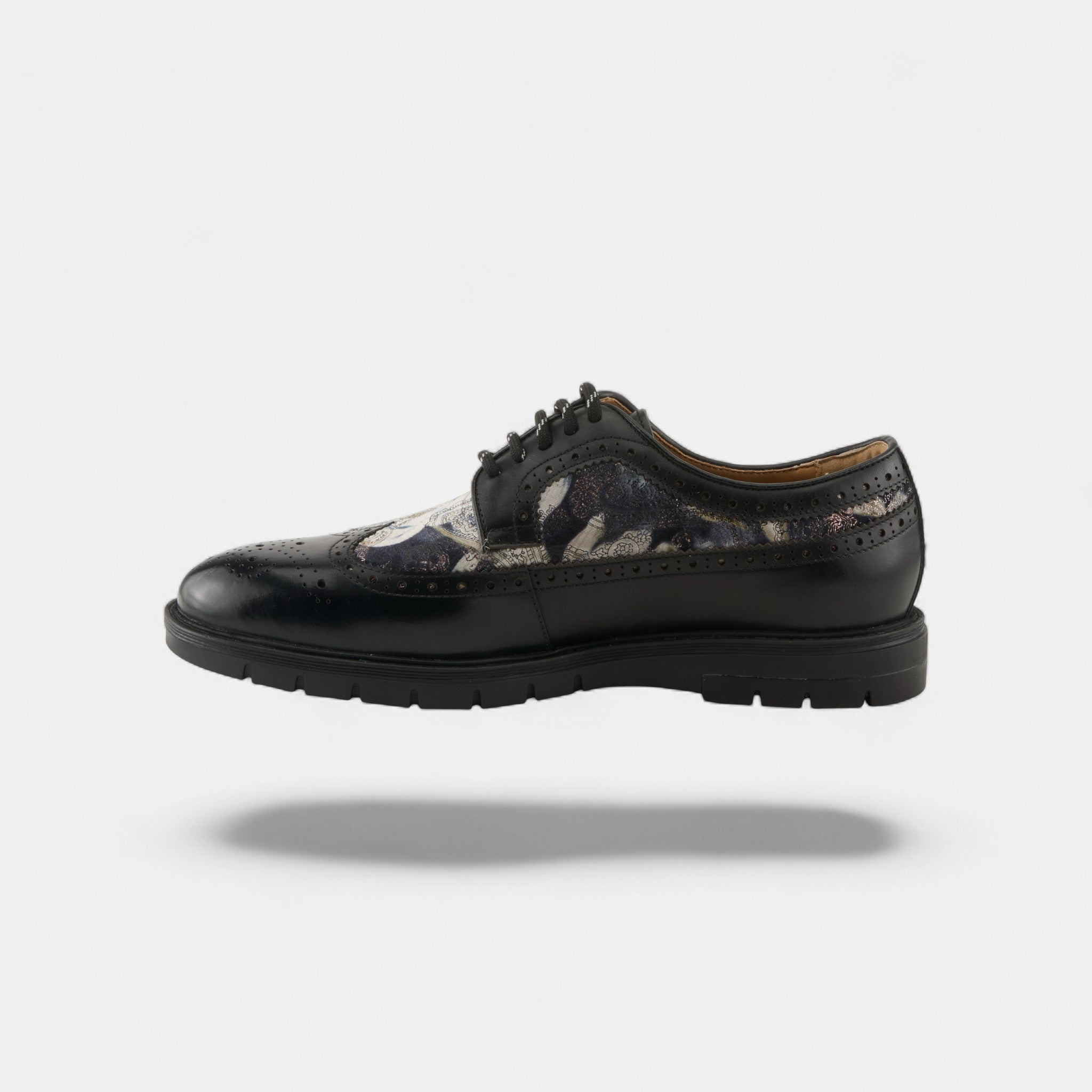 L'ARTISTE MEN ASHER BLACK MULTI WINGTIP OXFORD