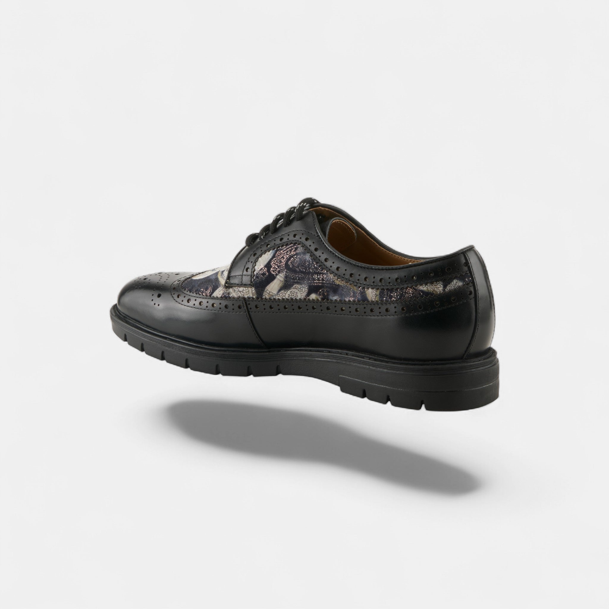 L'ARTISTE MEN ASHER BLACK MULTI WINGTIP OXFORD