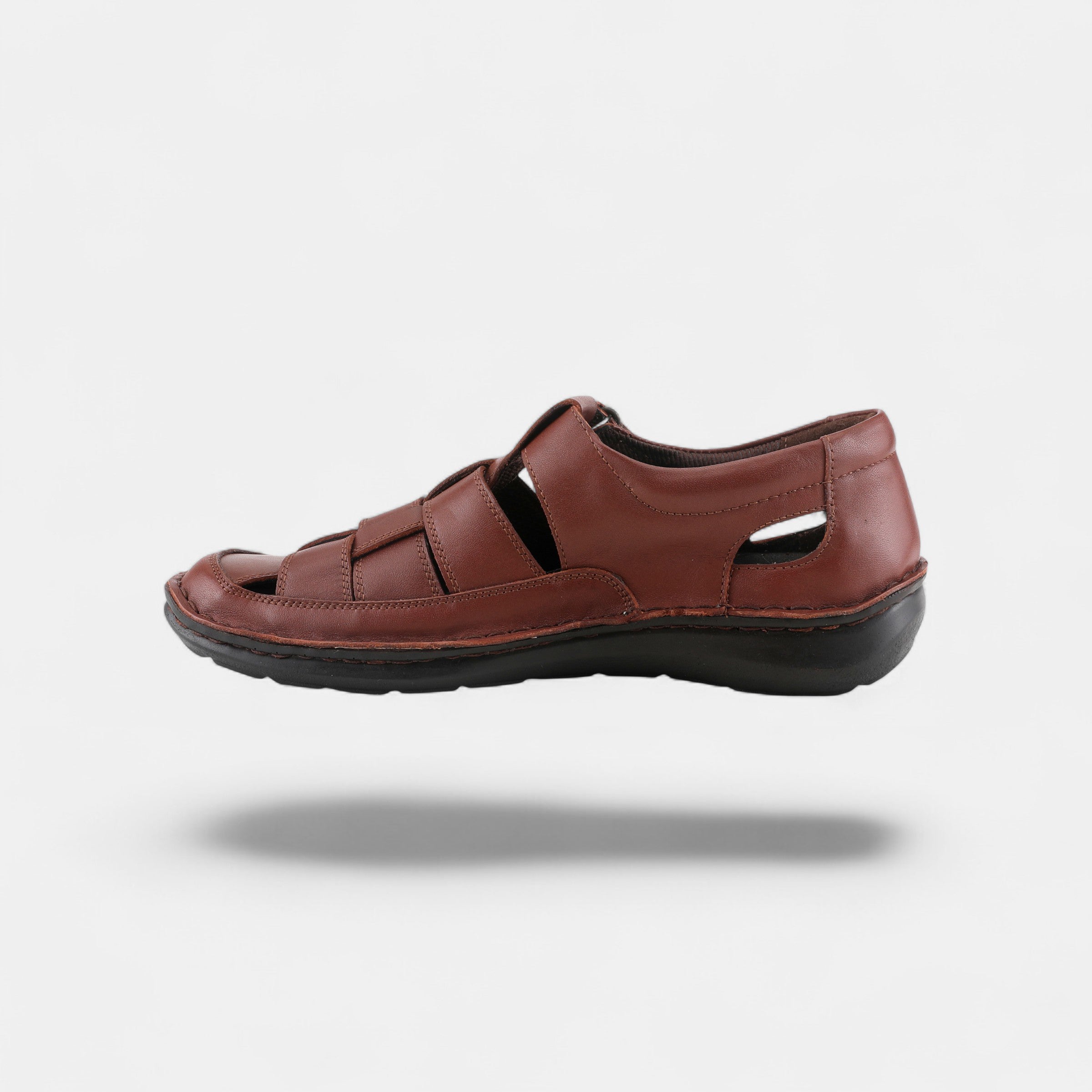 SPRING STEP MEN ASPENO COGNAC LEATHER CLOSED-BACK SANDAL