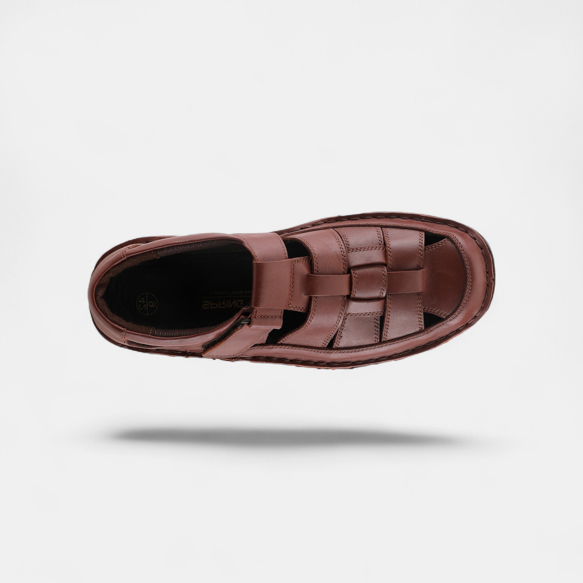 SPRING STEP MEN ASPENO COGNAC LEATHER CLOSED-BACK SANDAL