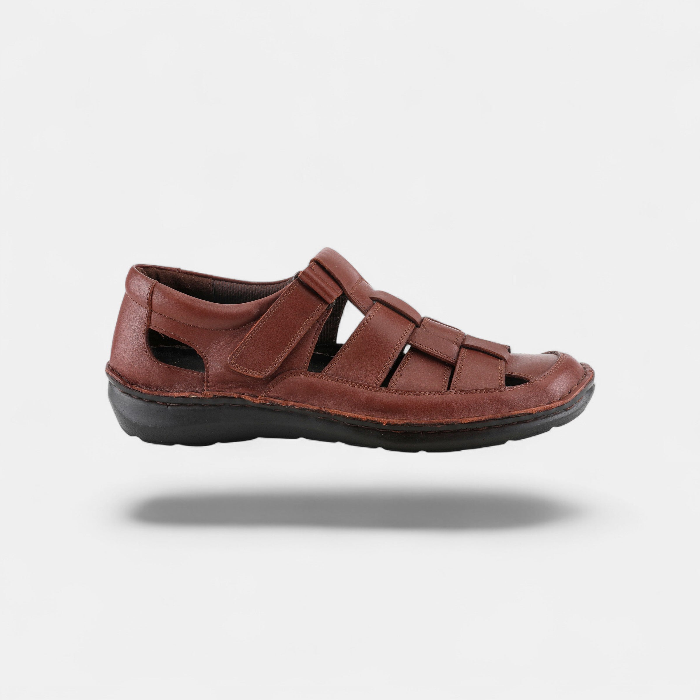 SPRING STEP MEN ASPENO COGNAC LEATHER CLOSED-BACK SANDAL