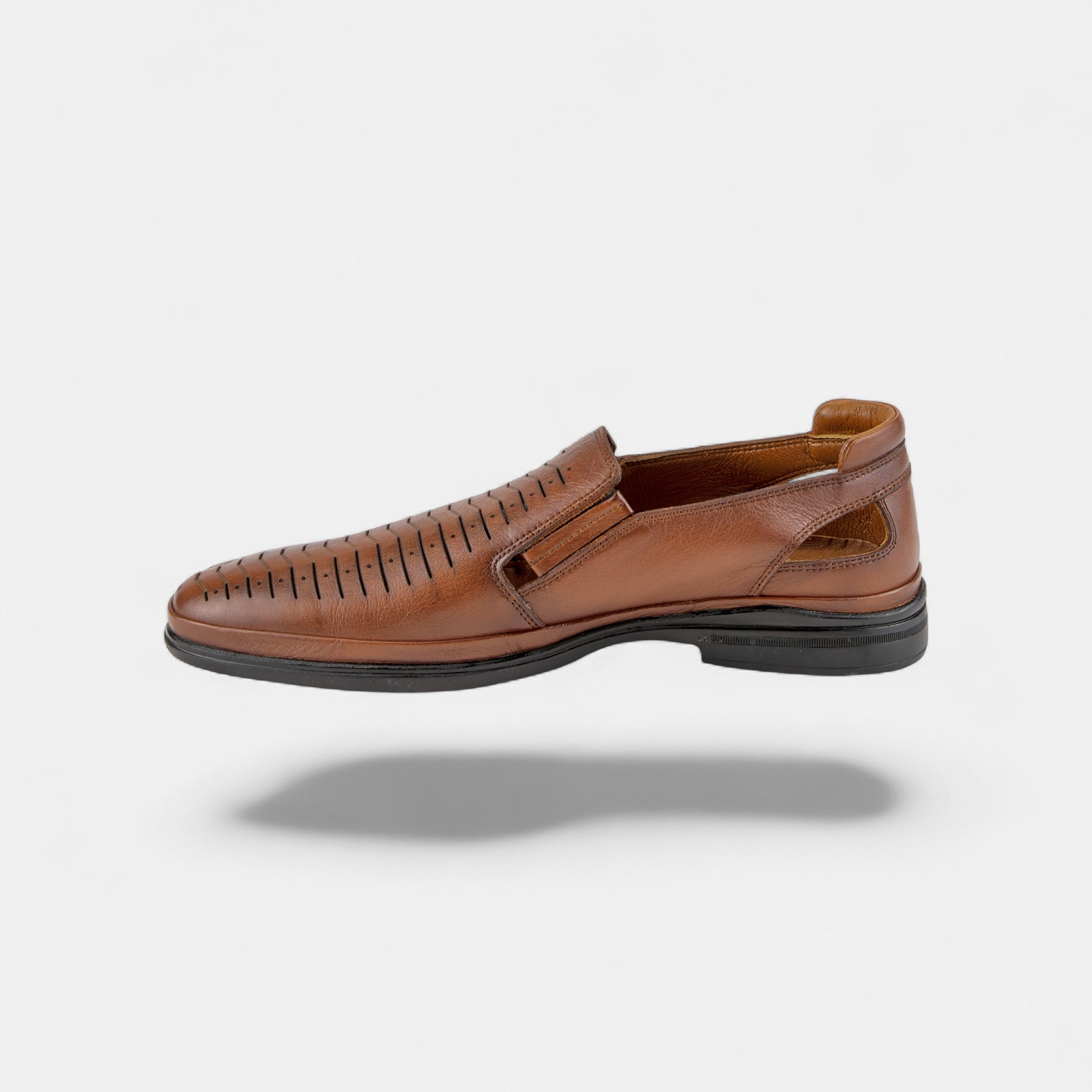 Spring Step Men Bane Breathable Camel Leather Slip-On