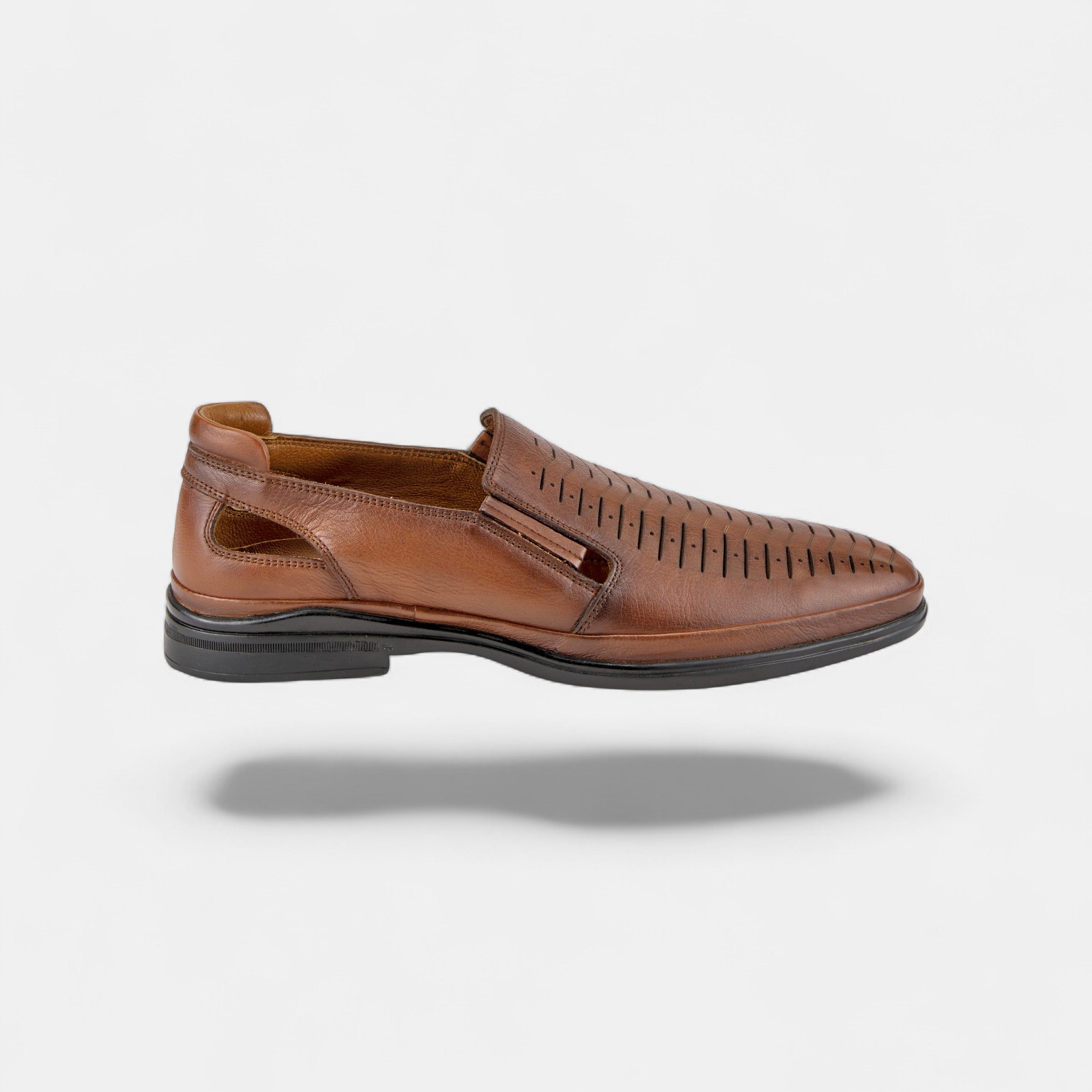 SPRING STEP MEN BANE BREATHABLE CAMEL LEATHER SLIP-ON