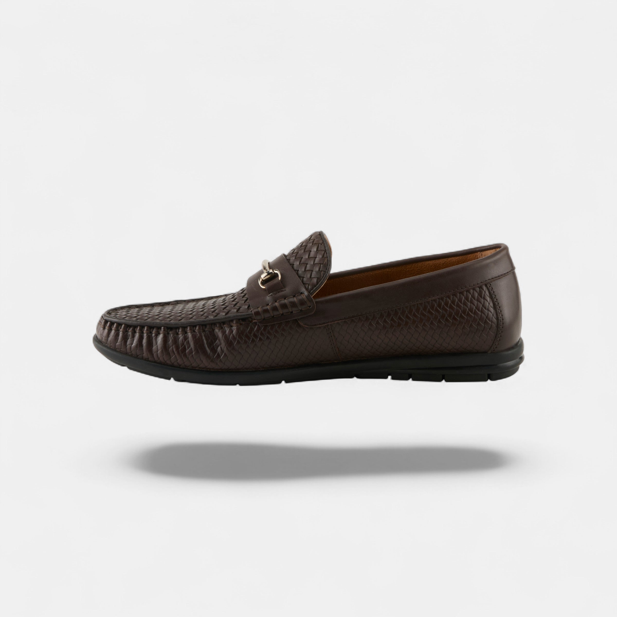 SPRING STEP MEN DECKARD WOVEN DARK BROWN LEATHER BIT LOAFER