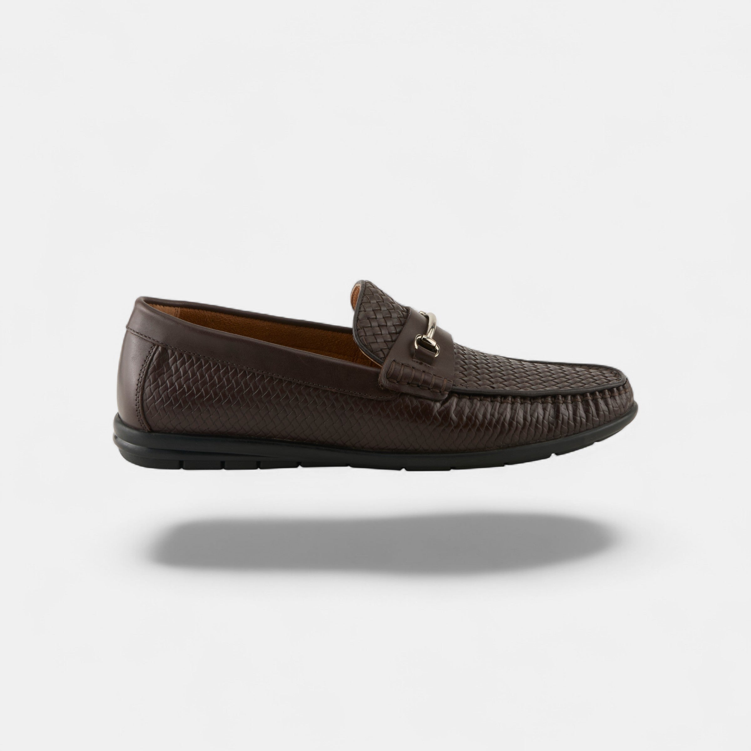 SPRING STEP MEN DECKARD WOVEN DARK BROWN LEATHER BIT LOAFER