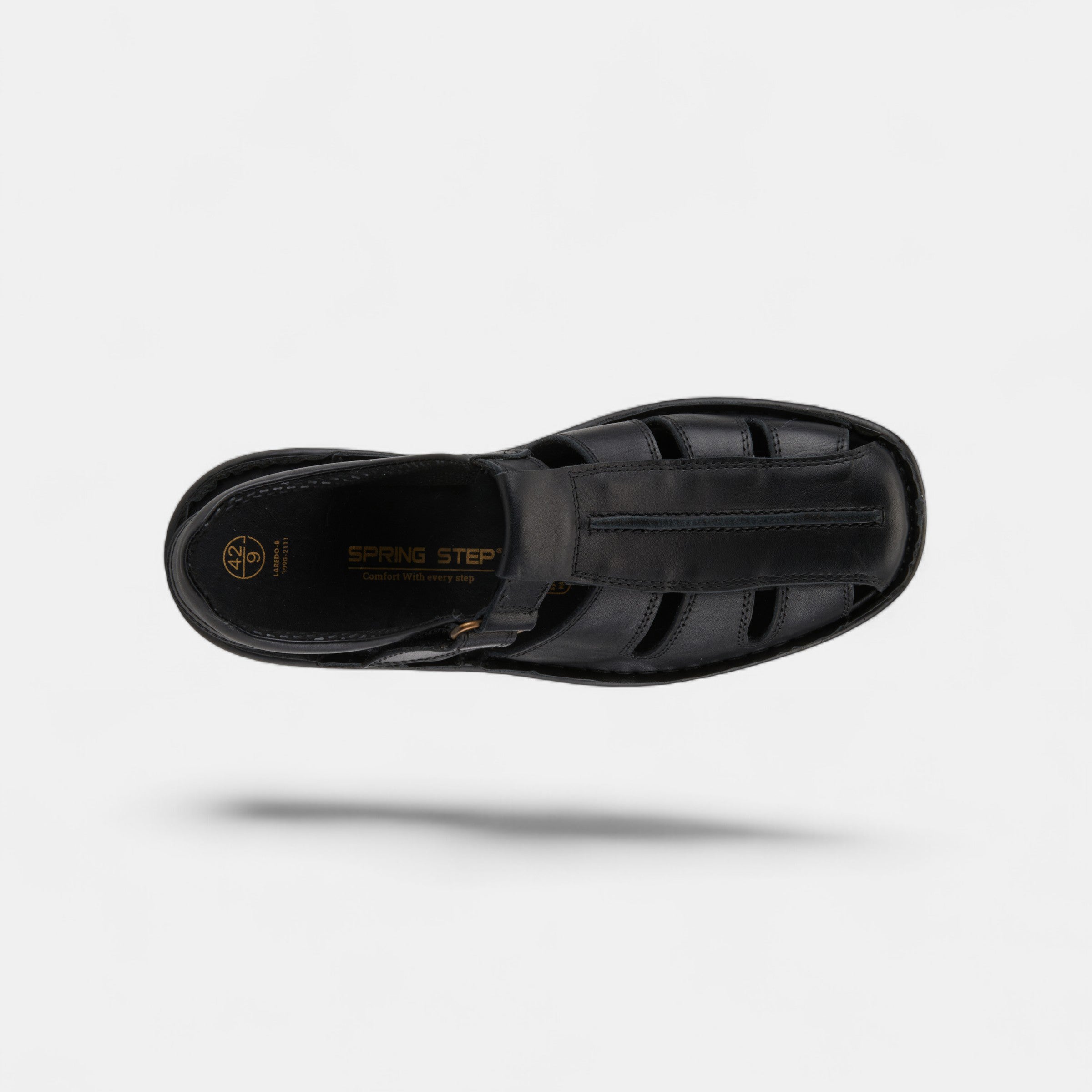 Spring Step Men Laredo Black Leather Sandal