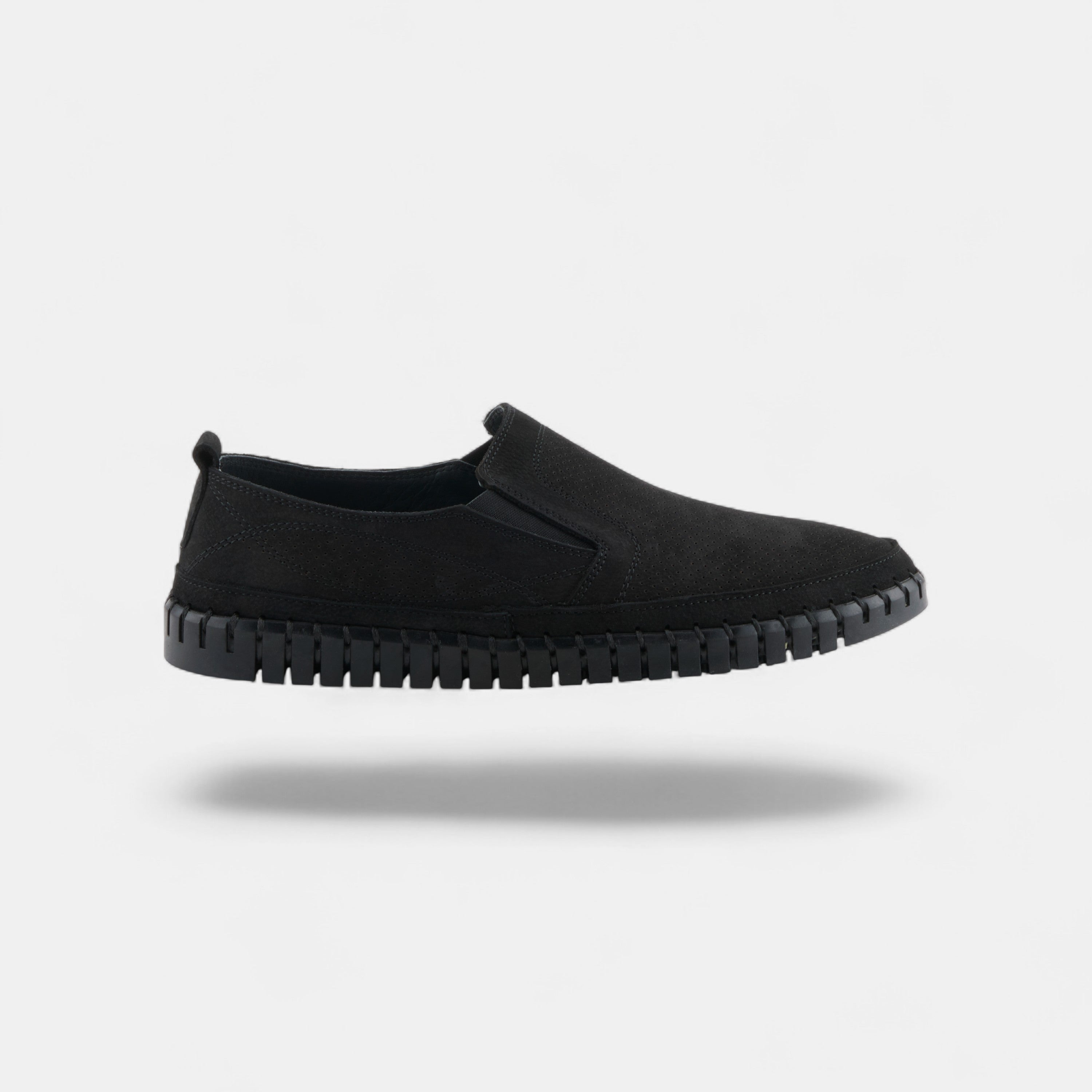 SPRING STEP MEN MATEO BLACK NUBUCK LEATHER LOAFER
