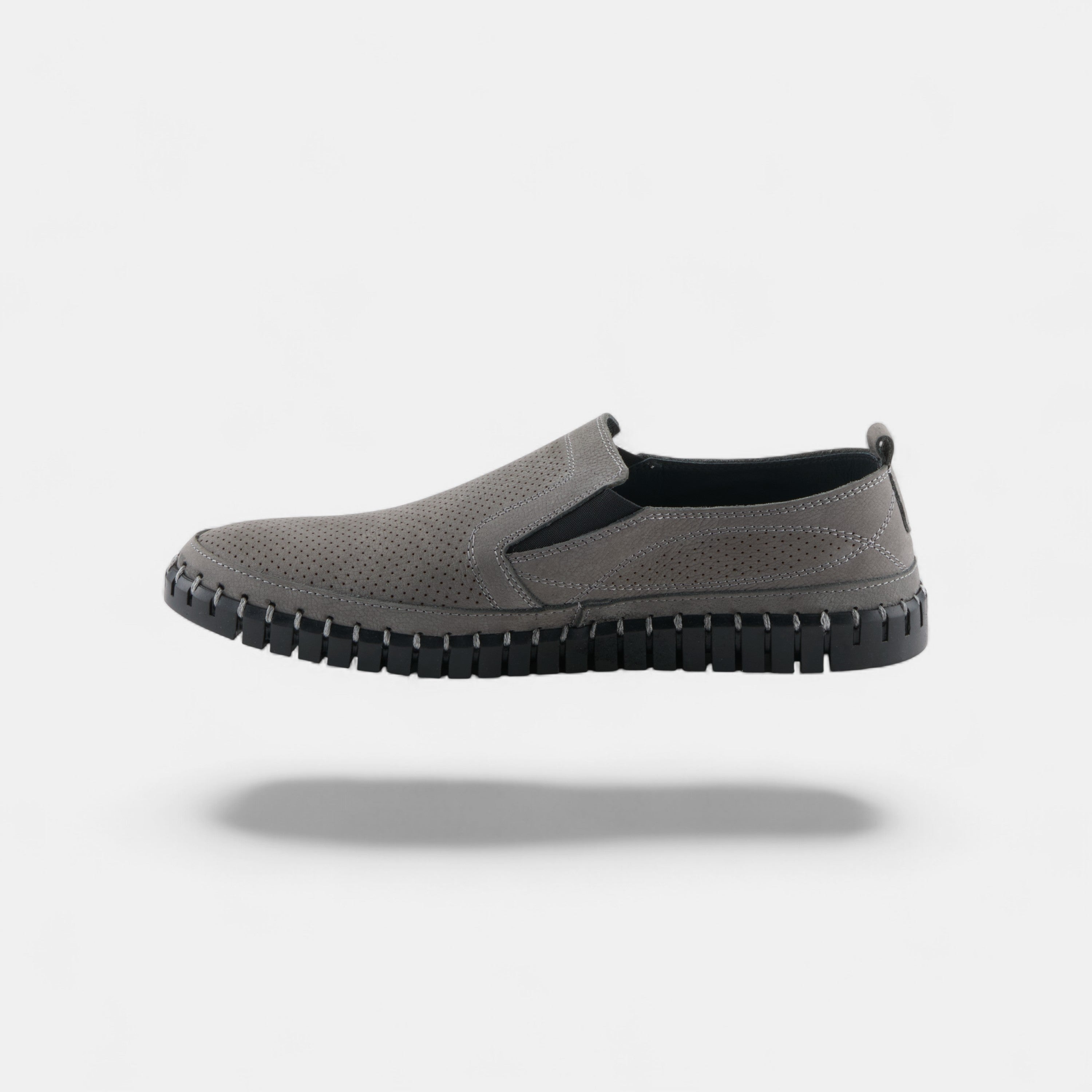 SPRING STEP MEN MATEO GREY NUBUCK LEATHER LOAFER