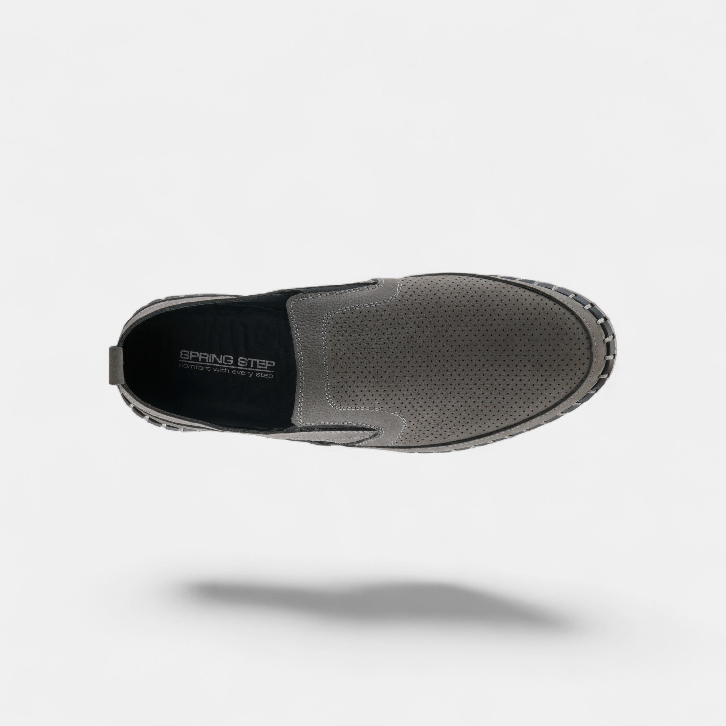 SPRING STEP MEN MATEO GREY NUBUCK LEATHER LOAFER