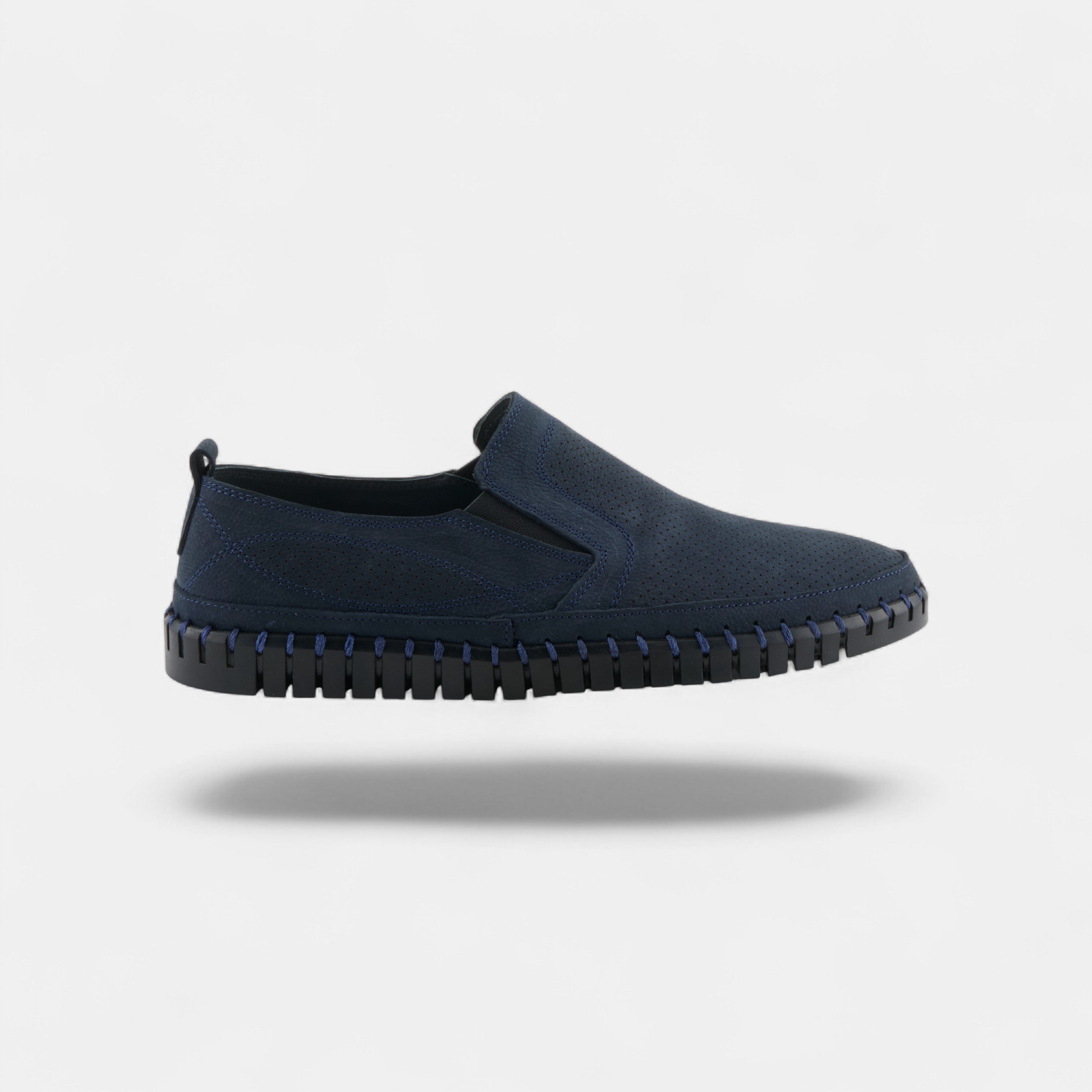 SPRING STEP MEN MATEO NAVY NUBUCK LEATHER LOAFER