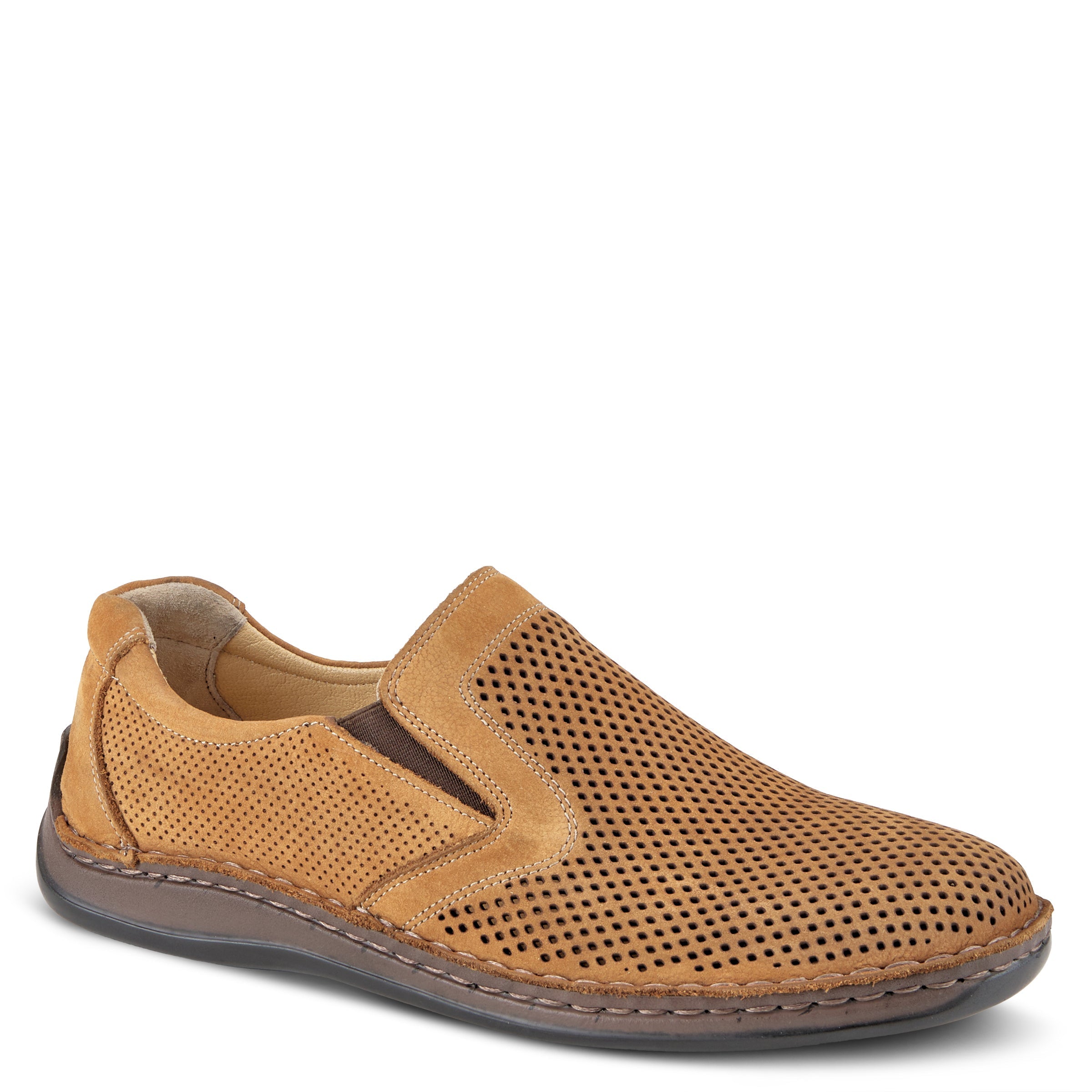 Surano Cognac Nubuck men's slip-on casual shoes in Default