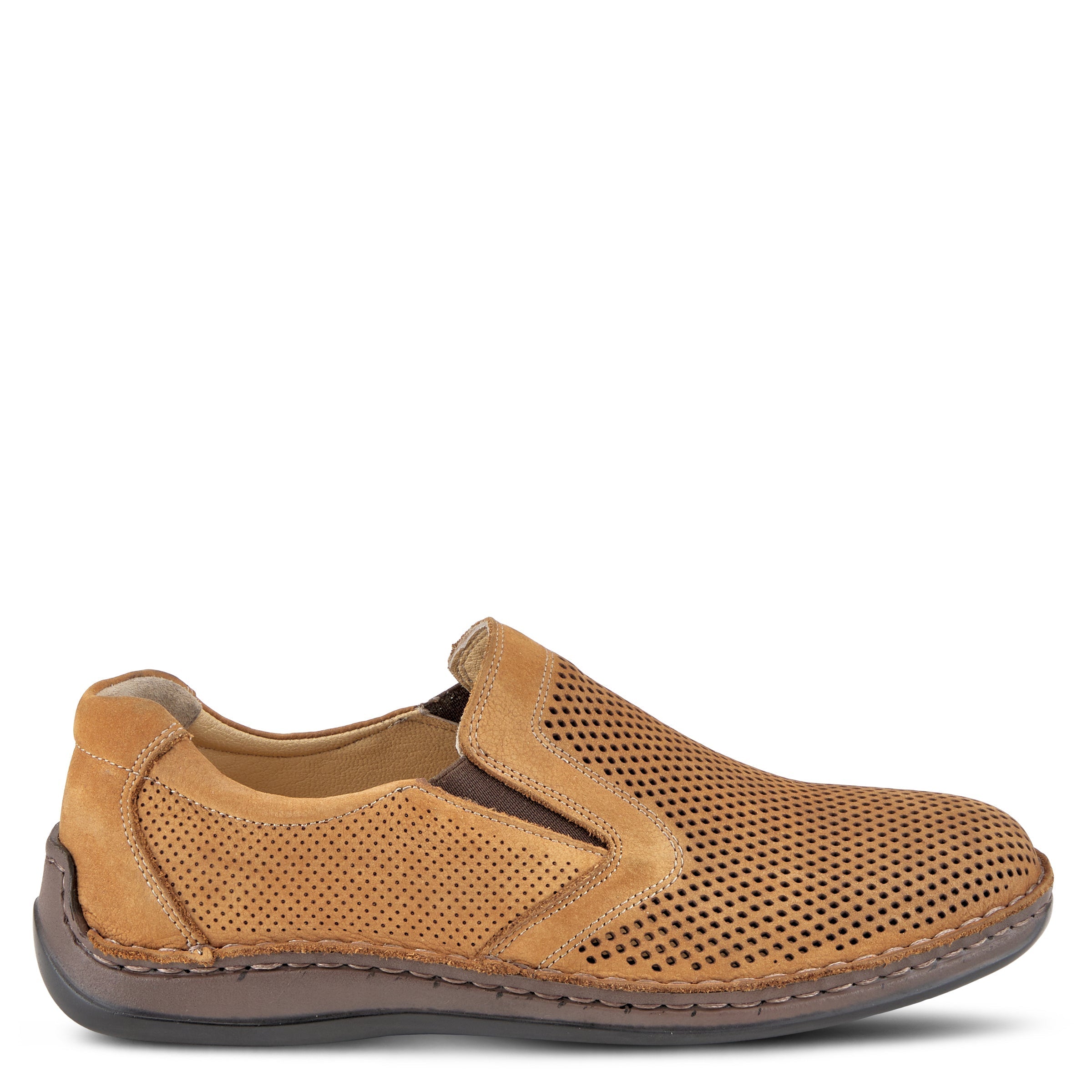 Surano Cognac Nubuck men's slip-on casual shoes in Default