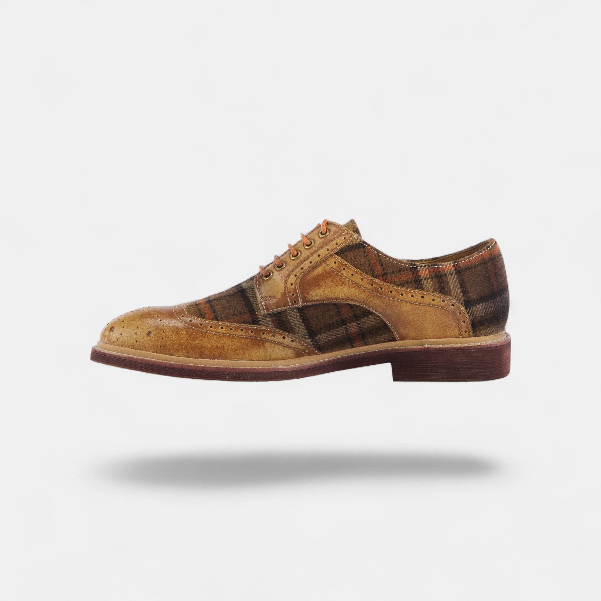 L'Artiste Men Thavo-Plaid Tan Multi Oxford Shoe