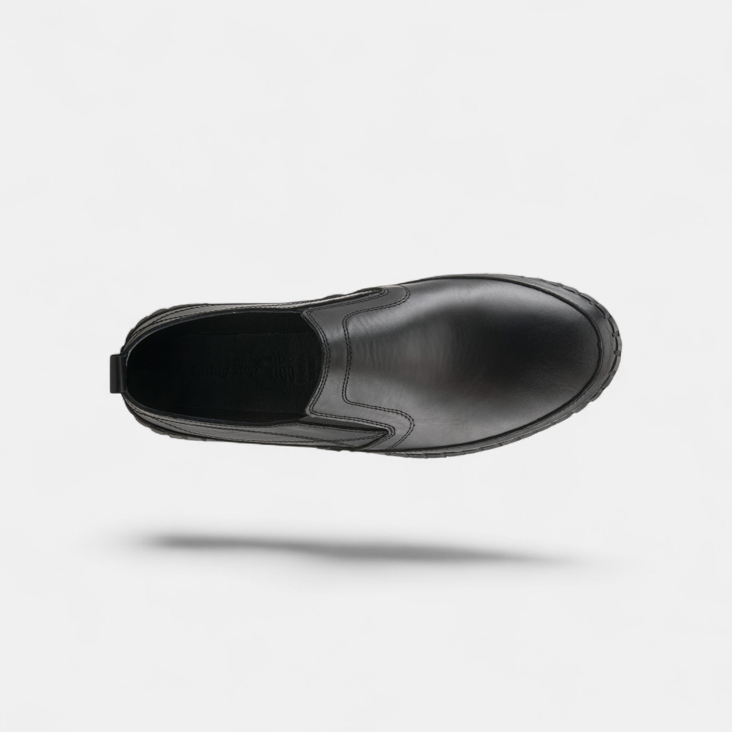 SPRING STEP MEN WHIP BLACK LEATHER SLIP-ON LOAFER