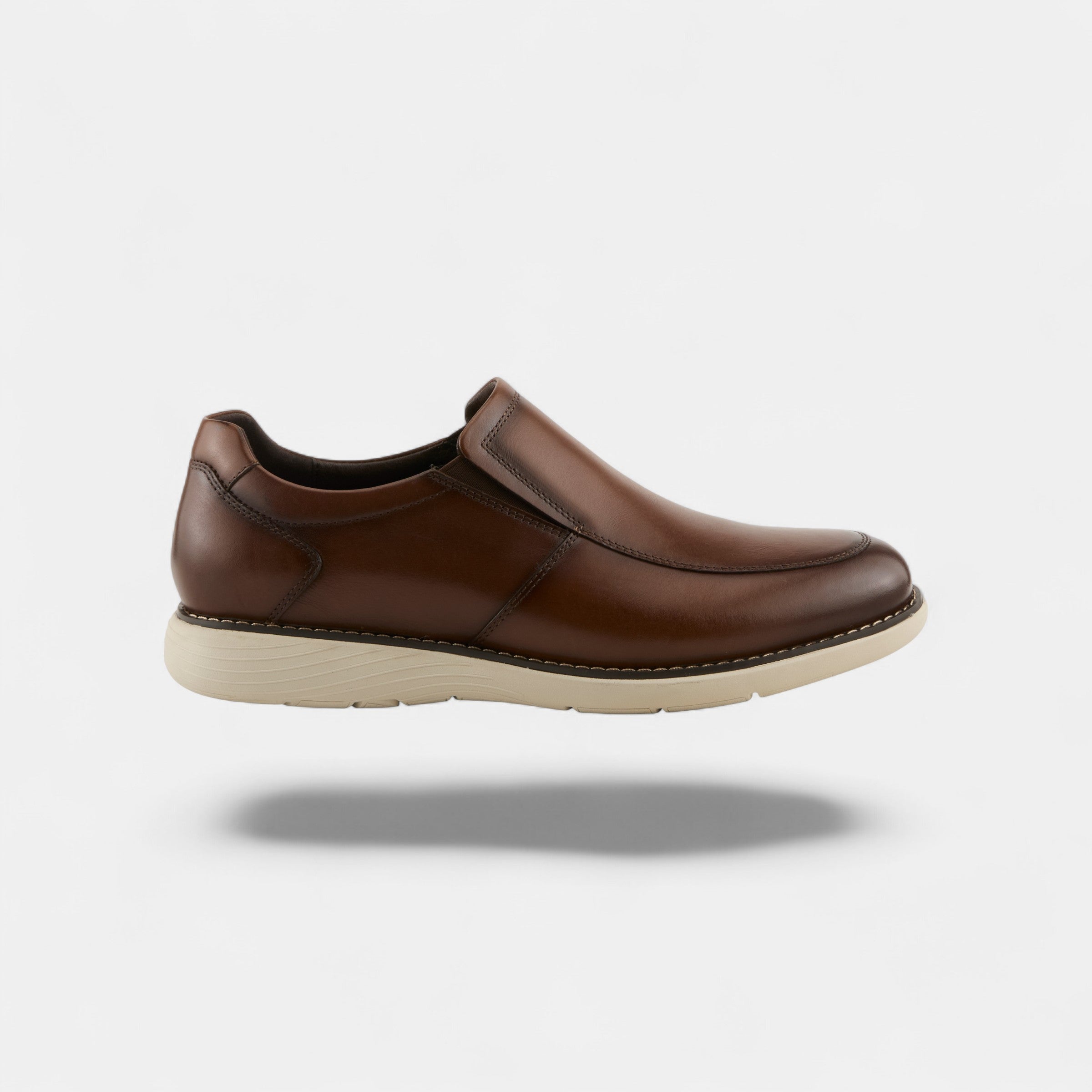 SPRING STEP MEN ABSHER BROWN LEATHER SLIP-ON