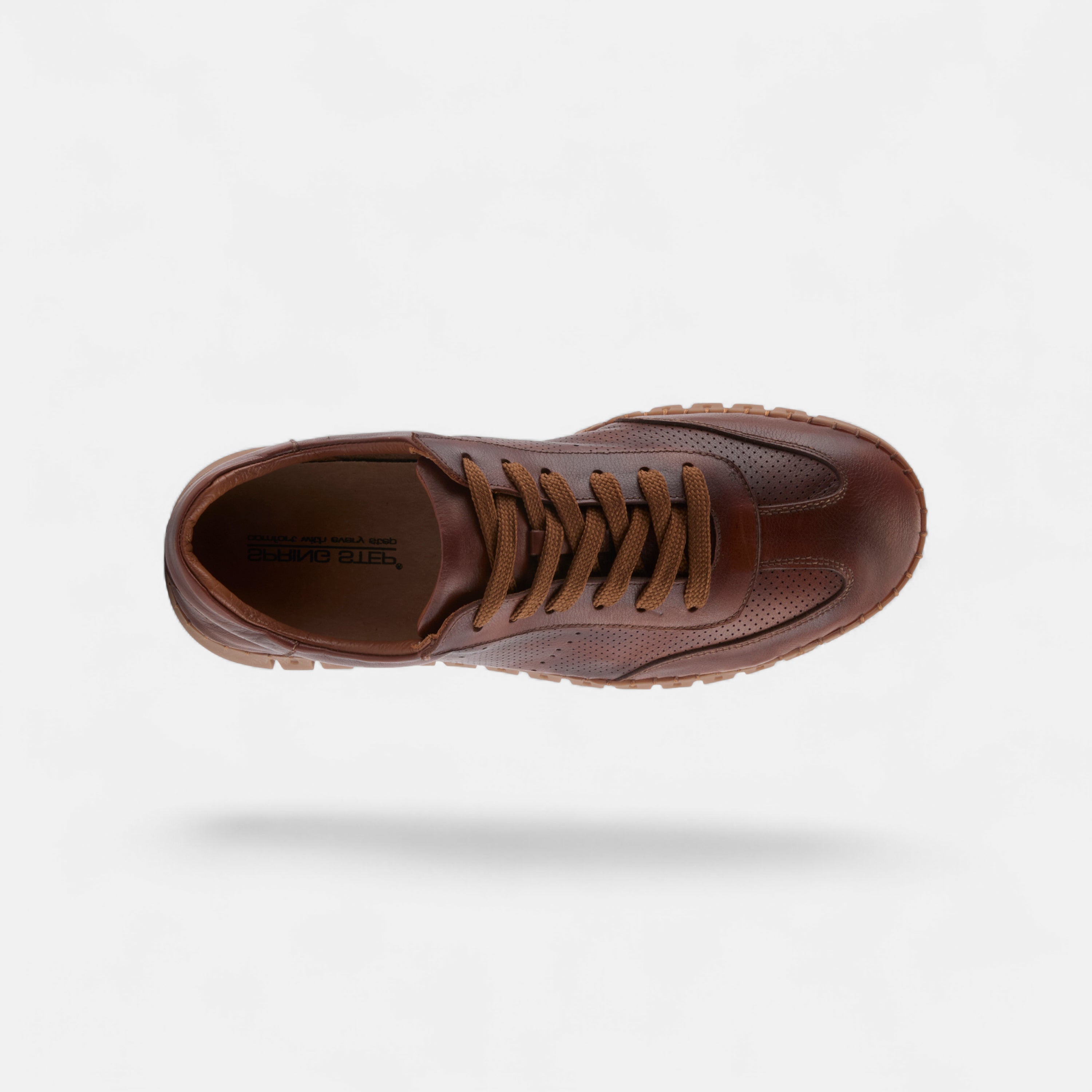 SPRING STEP MEN ARMADO COGNAC LEATHER SNEAKER