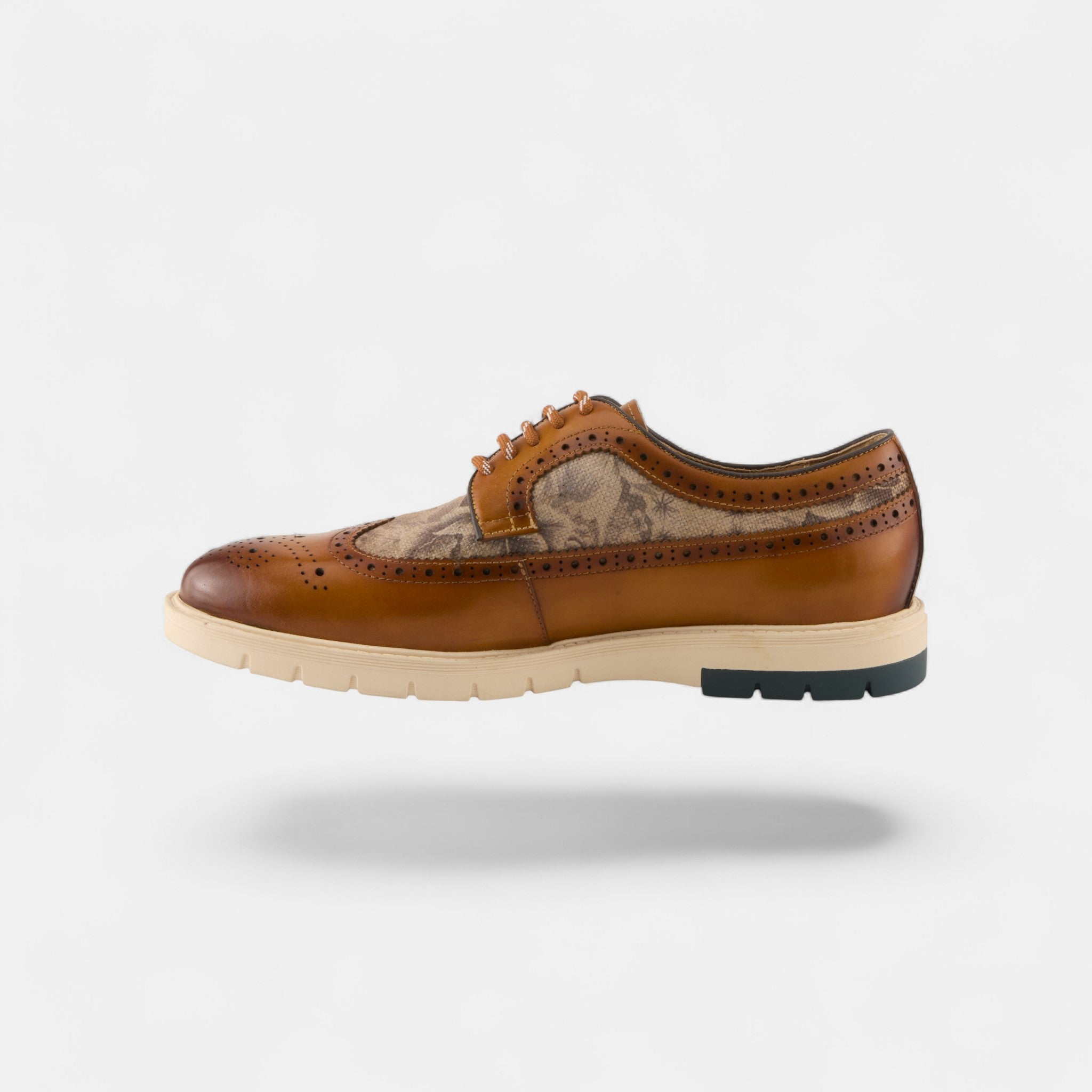 L'ARTISTE MEN ASHER CAMEL MULTI WINGTIP OXFORD