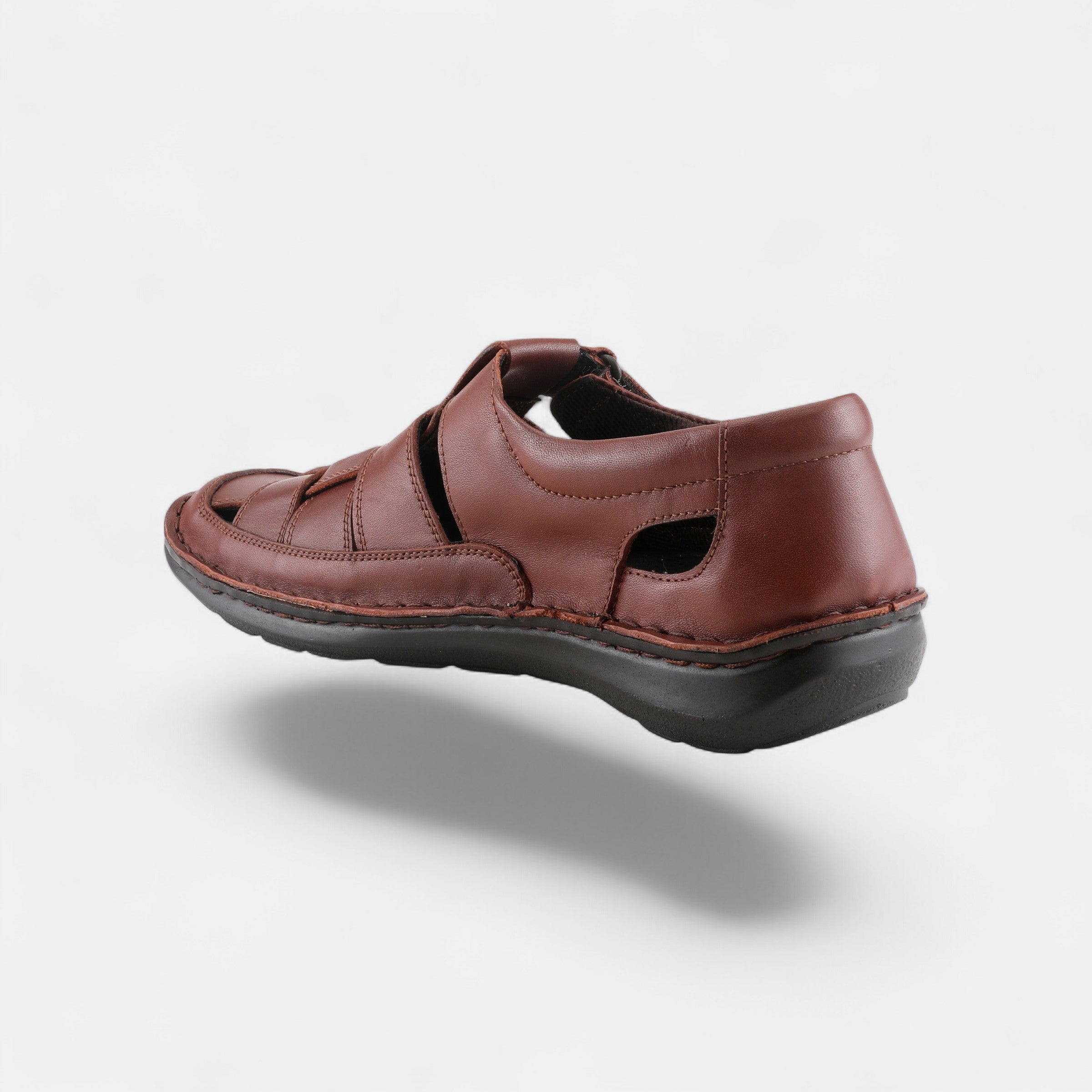 SPRING STEP MEN ASPENO COGNAC LEATHER CLOSED-BACK SANDAL