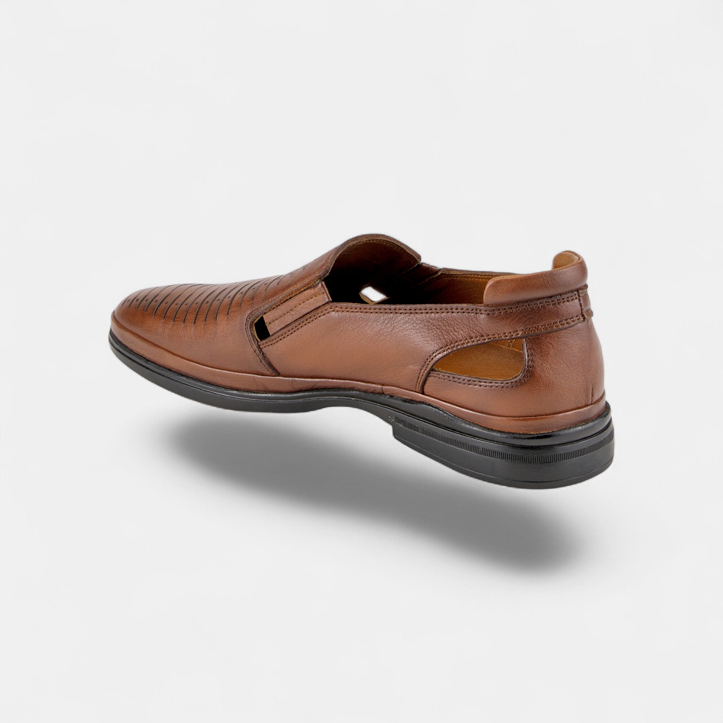 Spring Step Men Bane Breathable Camel Leather Slip-On