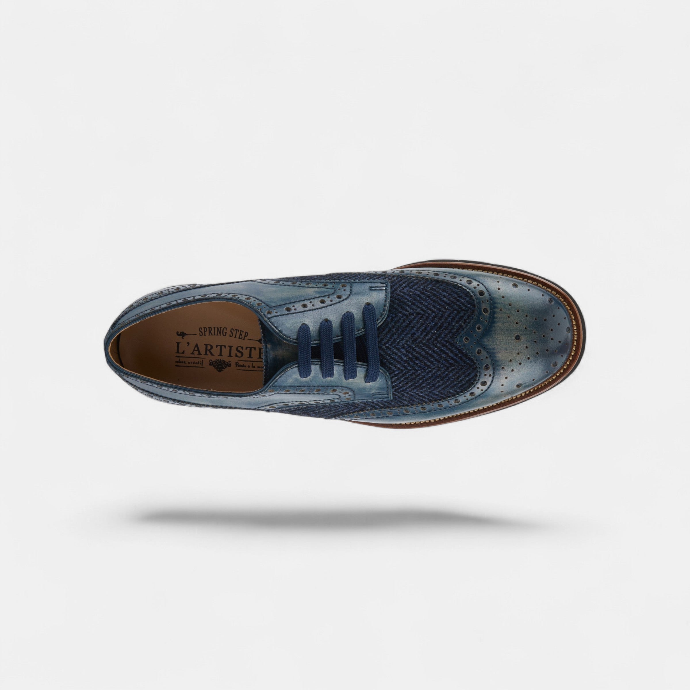 L'Artiste Men Beaufort Navy Oxford Shoe Leather