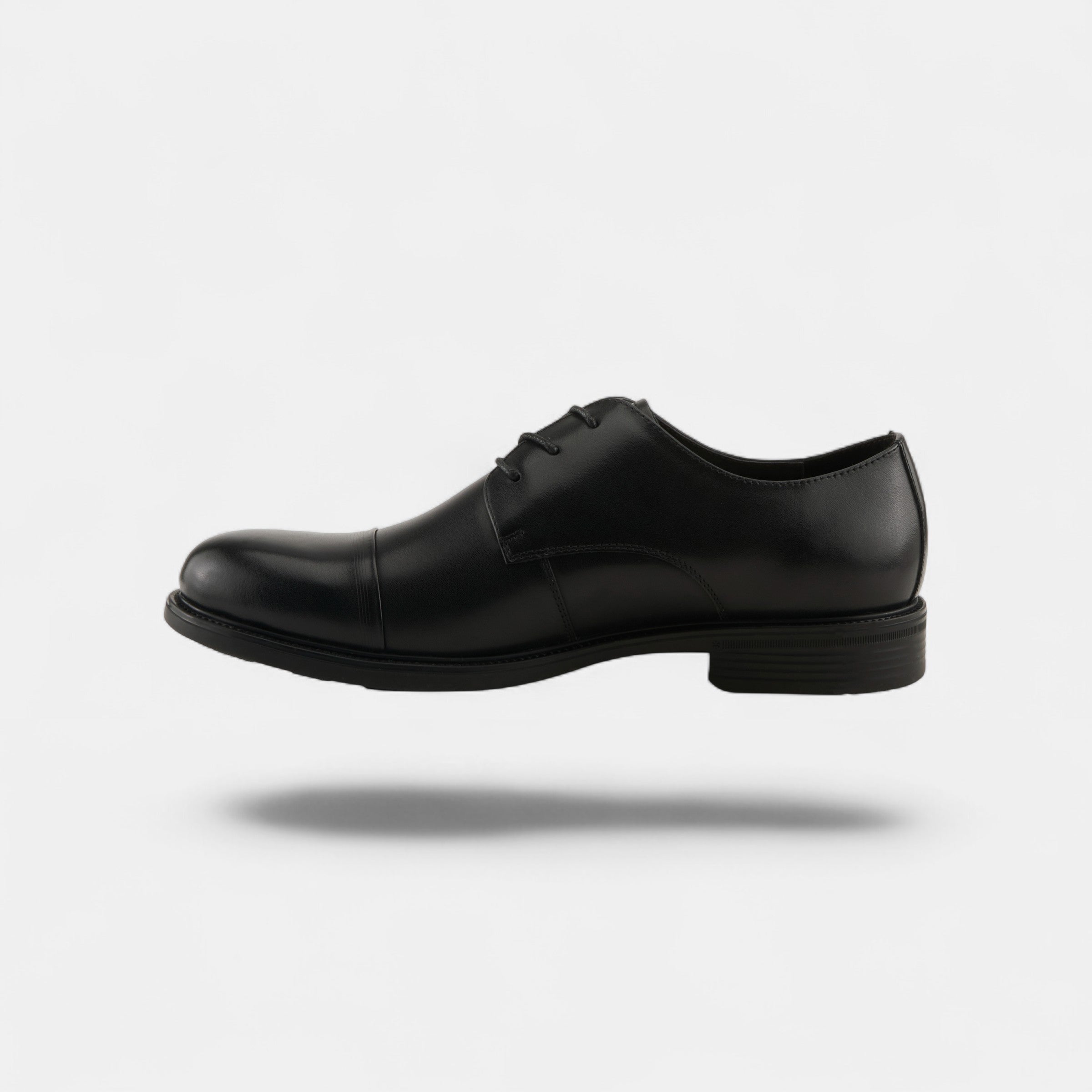 Spring Step Men Benel Black Leather Cap-Toe Oxford