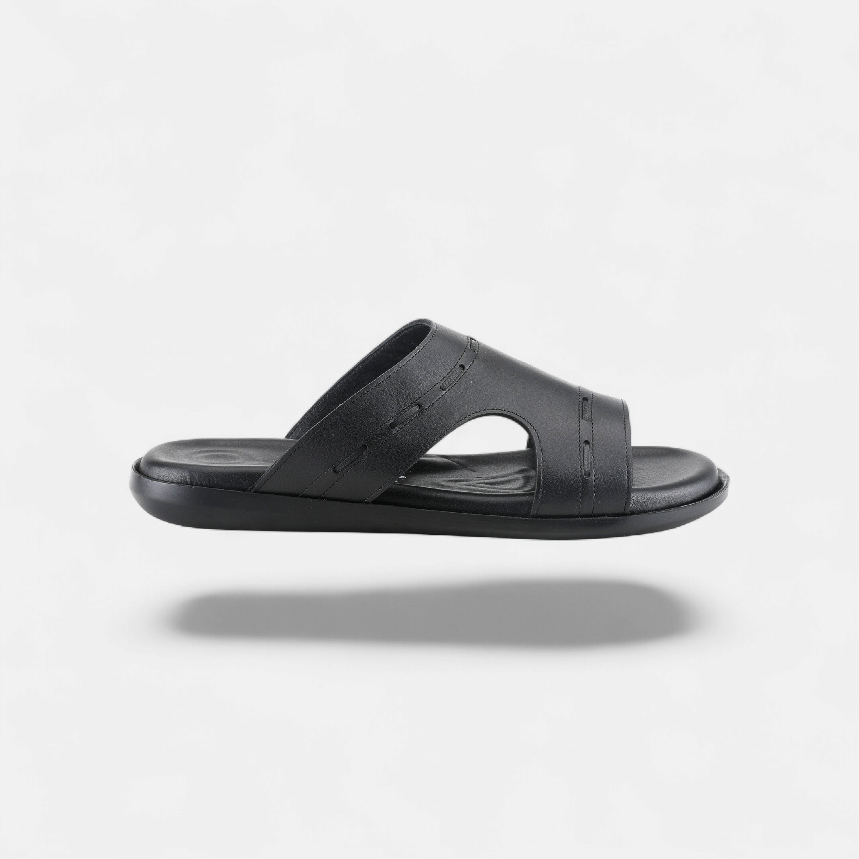 SPRING STEP MEN BENN BLACK SLIDE SANDALS