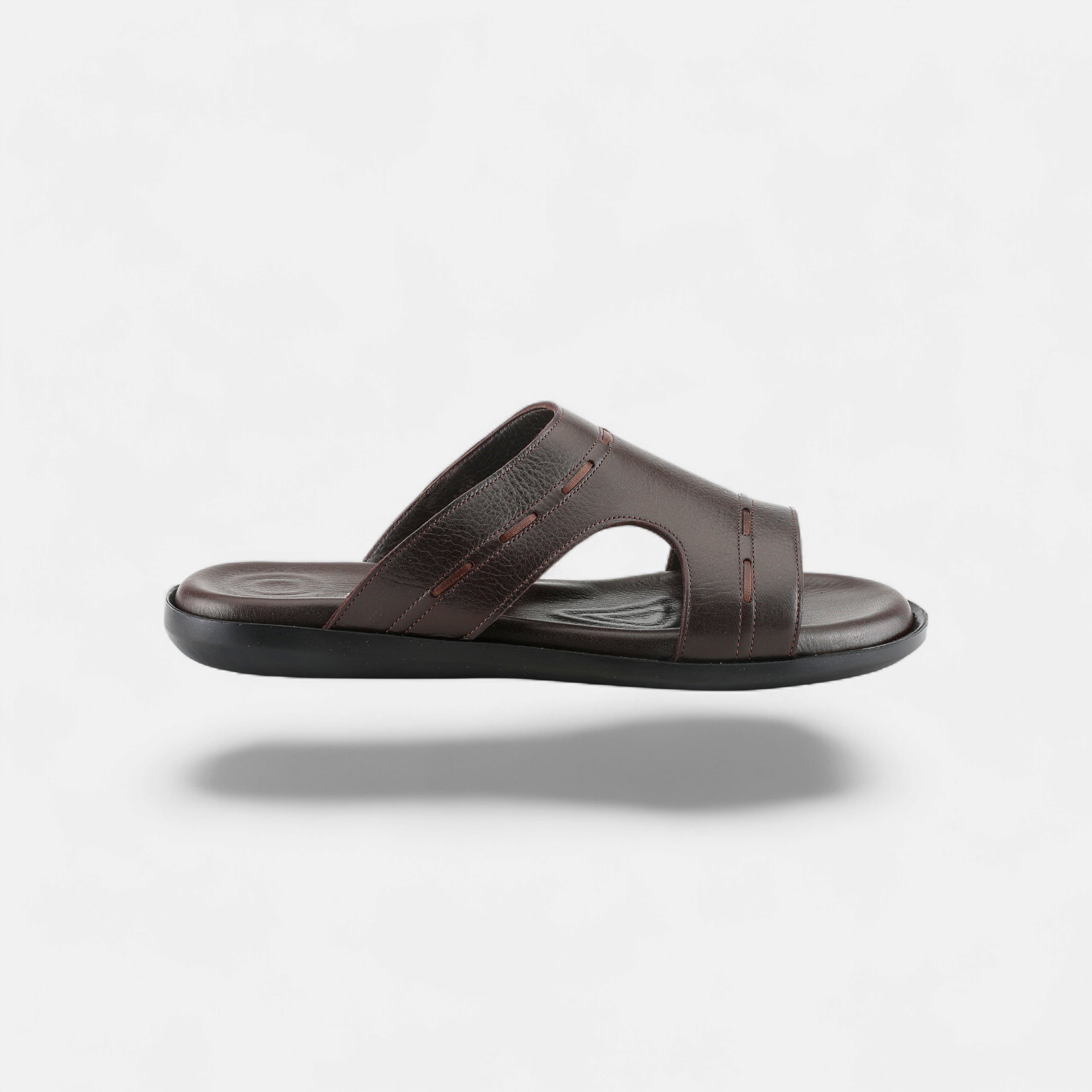 SPRING STEP MEN BENN BROWN SLIDE SANDALS