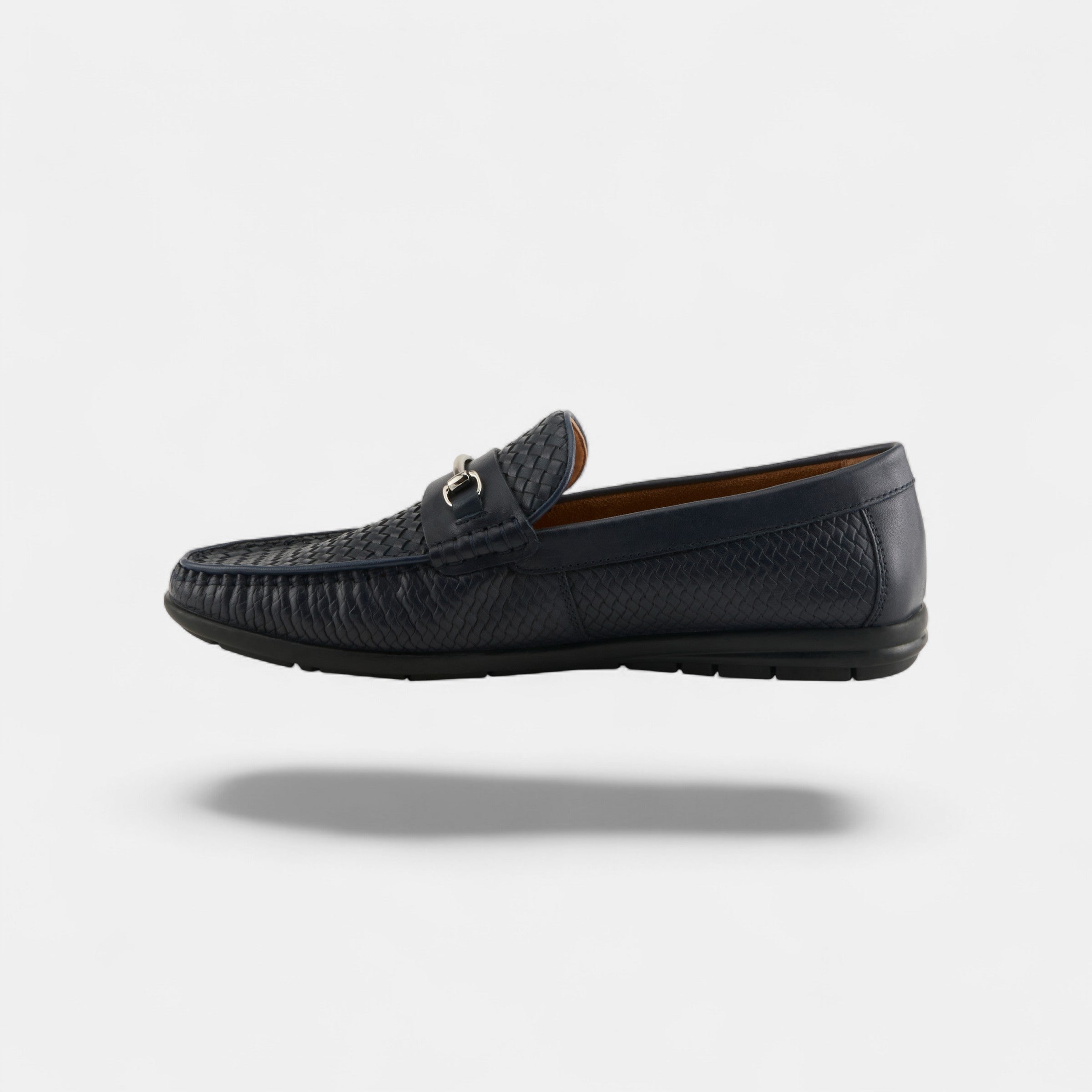 SPRING STEP MEN DECKARD WOVEN BLACK LEATHER BIT LOAFER
