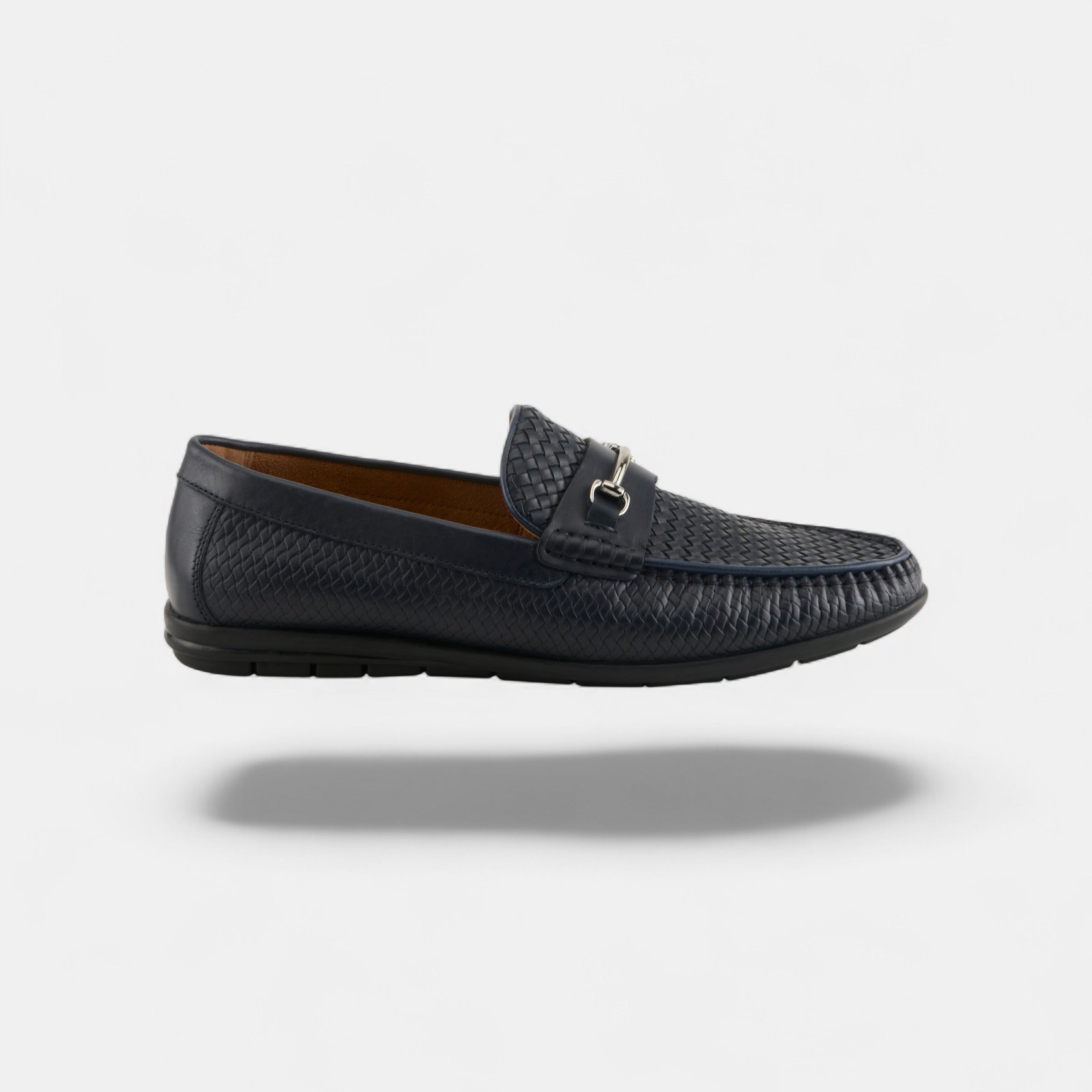 SPRING STEP MEN DECKARD WOVEN BLACK LEATHER BIT LOAFER
