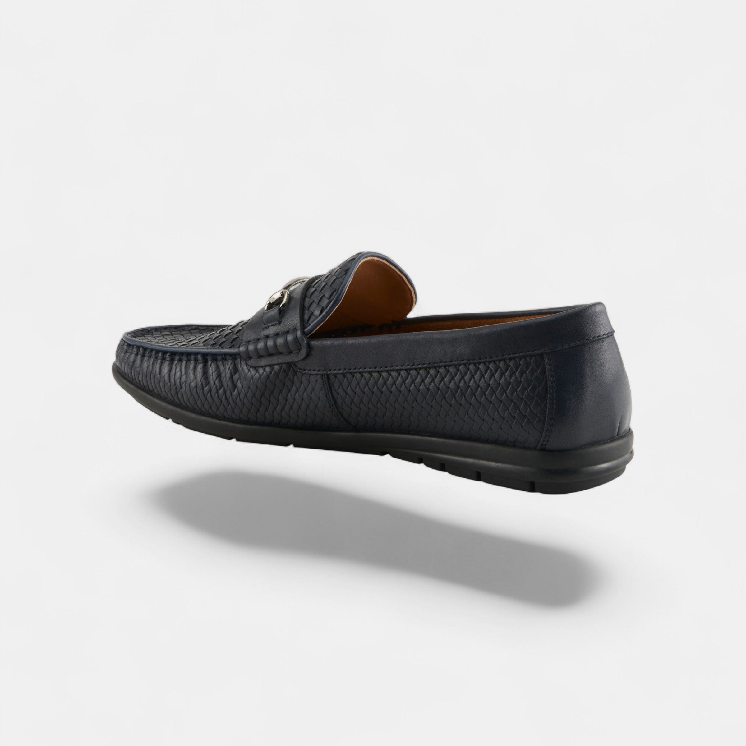 SPRING STEP MEN DECKARD WOVEN BLACK LEATHER BIT LOAFER