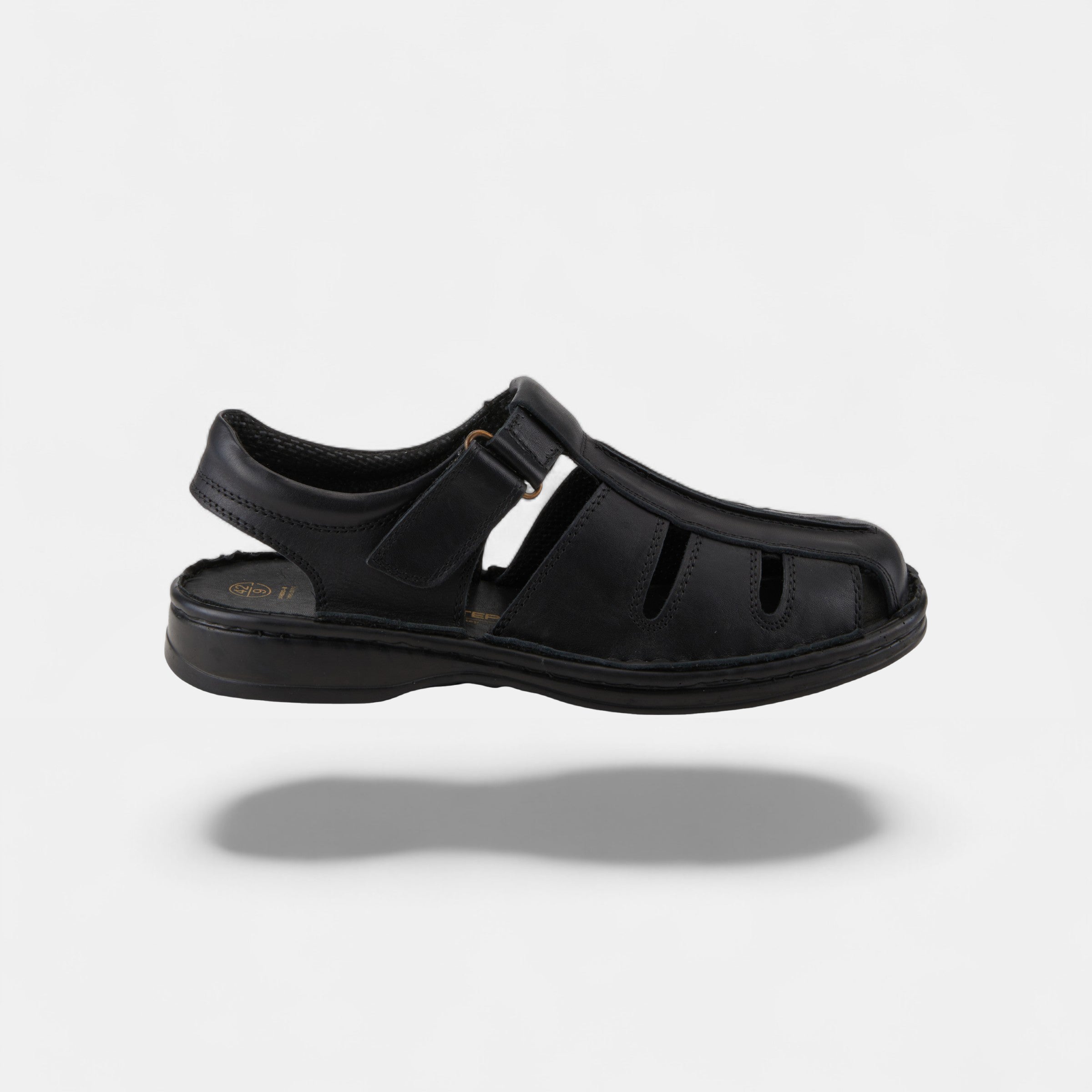 SPRING STEP MEN LAREDO BLACK LEATHER SANDAL