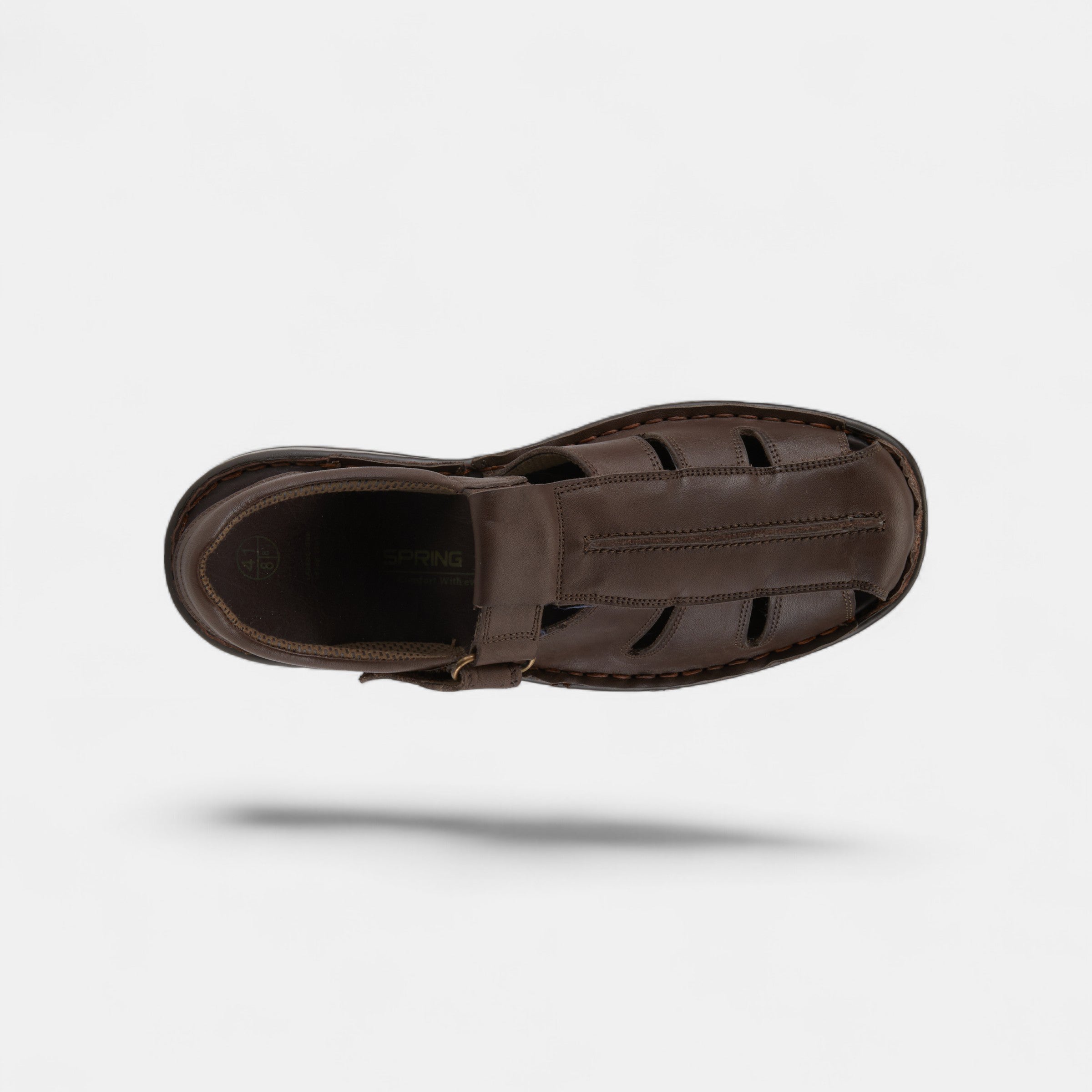 SPRING STEP MEN LAREDO DARK BROWN LEATHER SANDAL