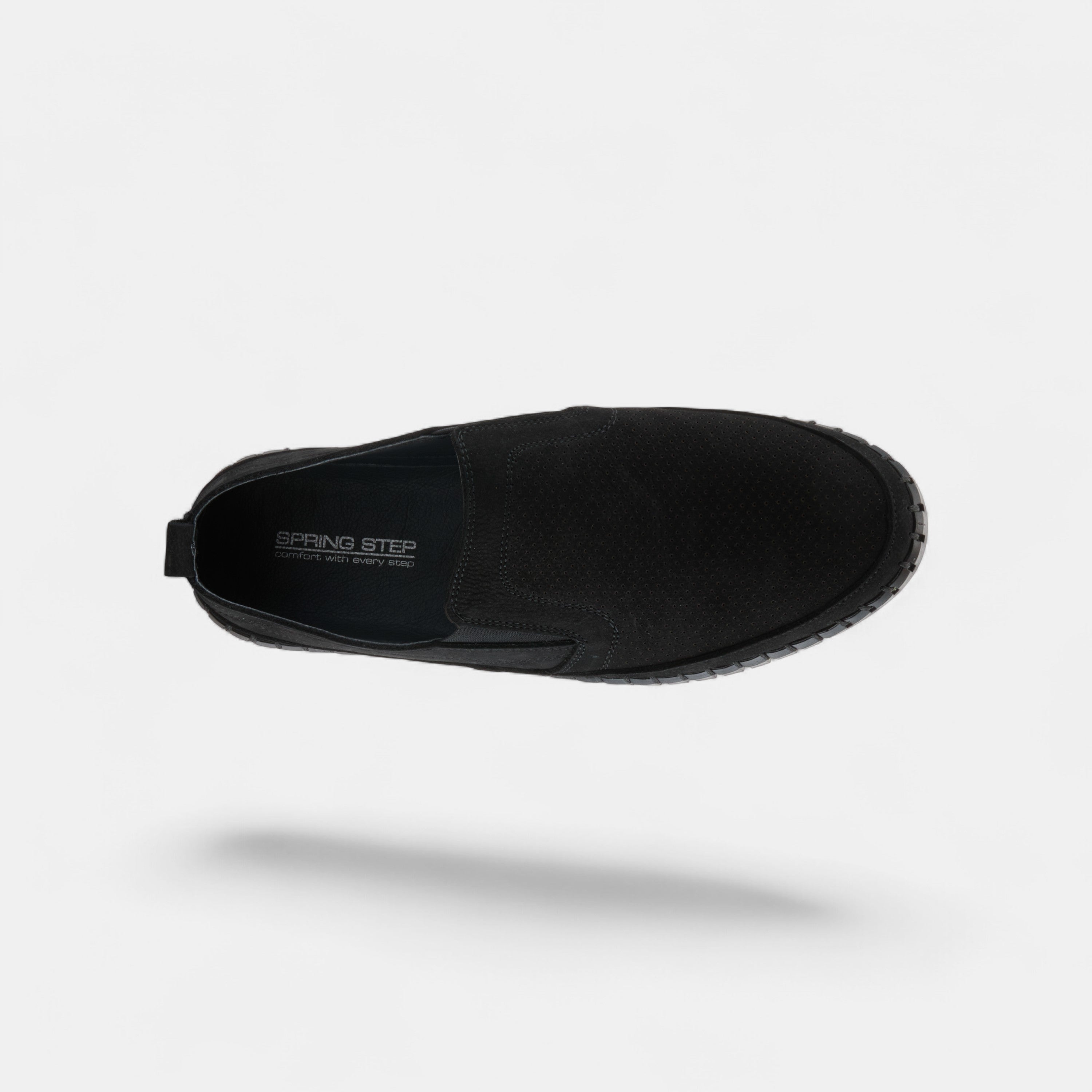 SPRING STEP MEN MATEO BLACK NUBUCK LEATHER LOAFER
