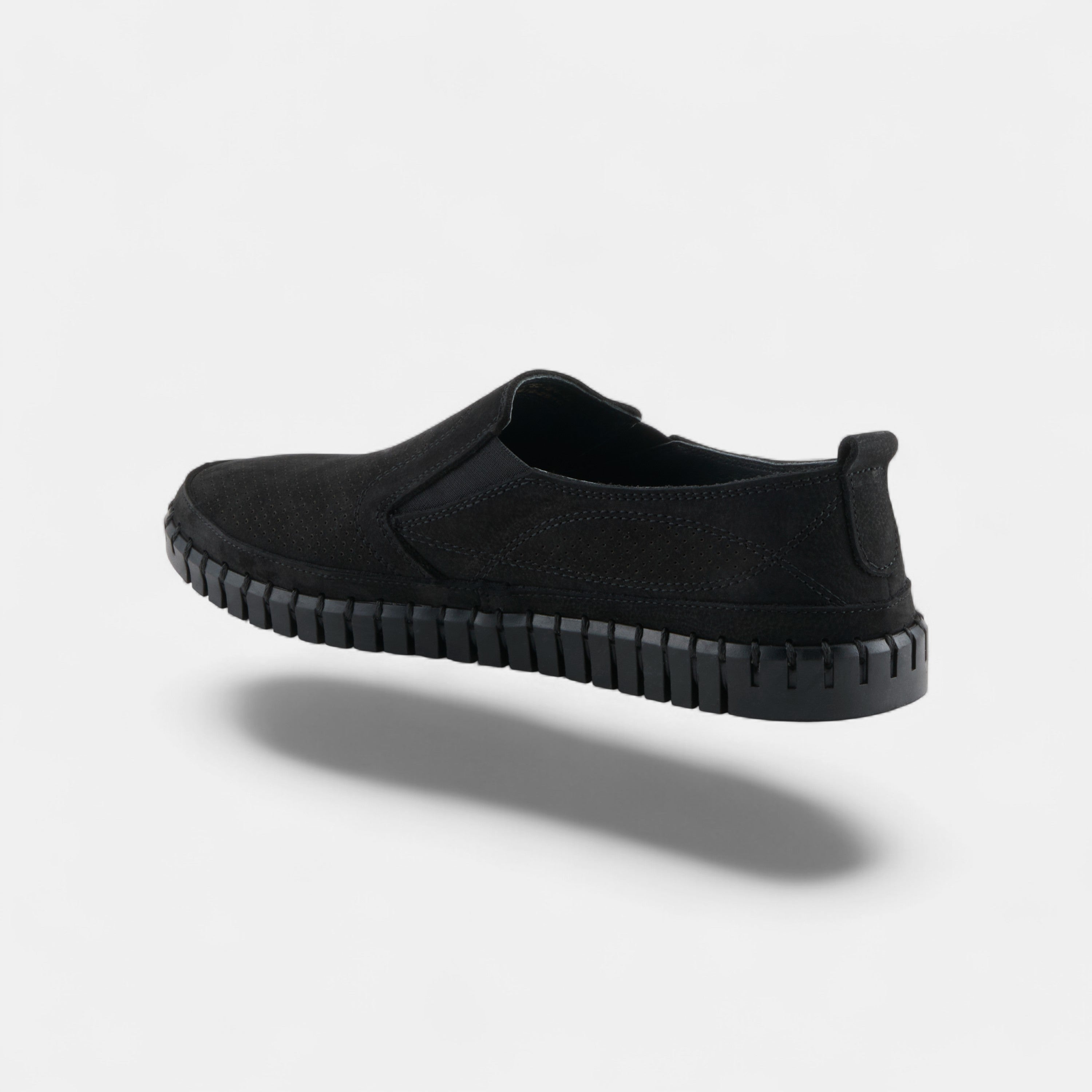 SPRING STEP MEN MATEO BLACK NUBUCK LEATHER LOAFER