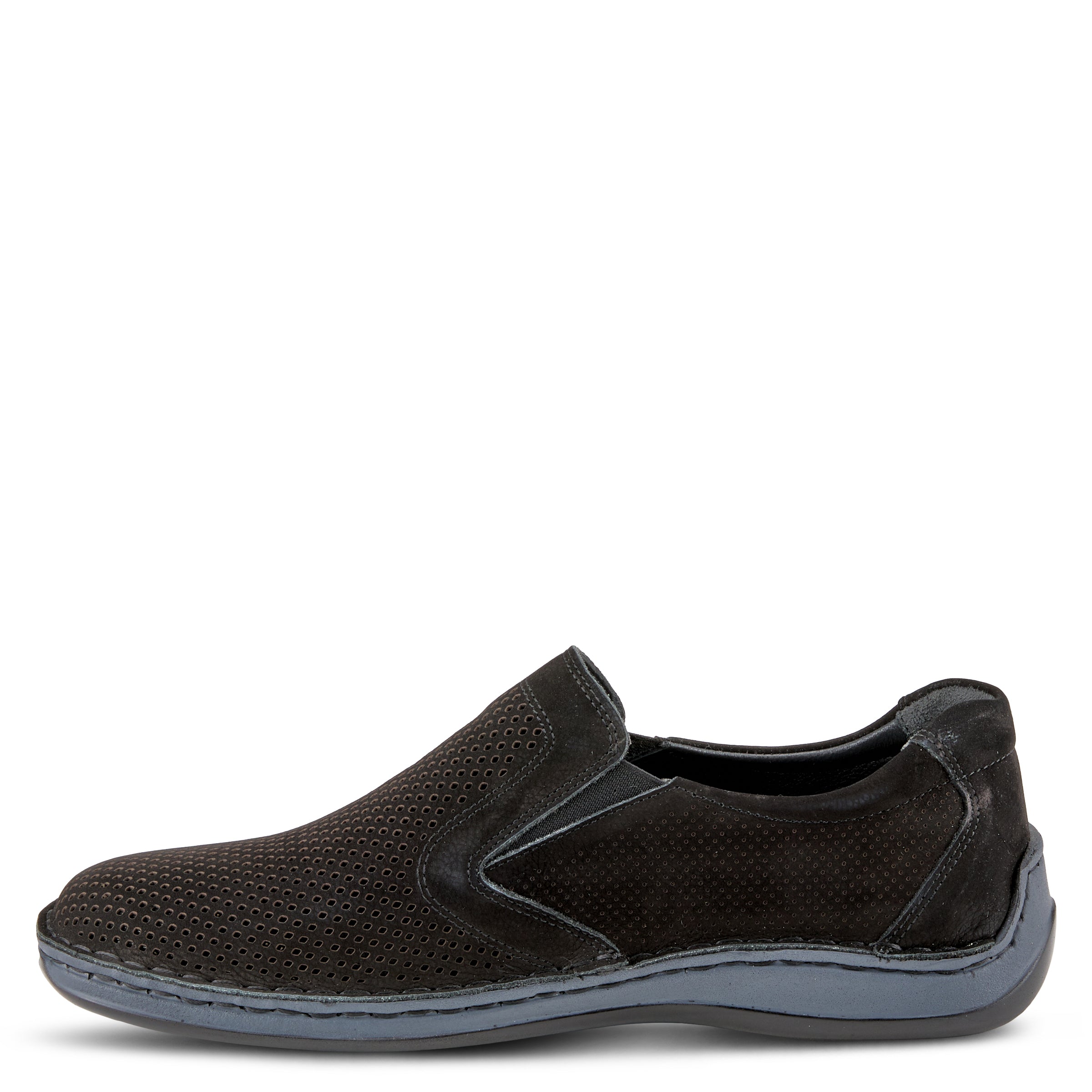 Surano men's slip-on casual shoes in Black Nubuck