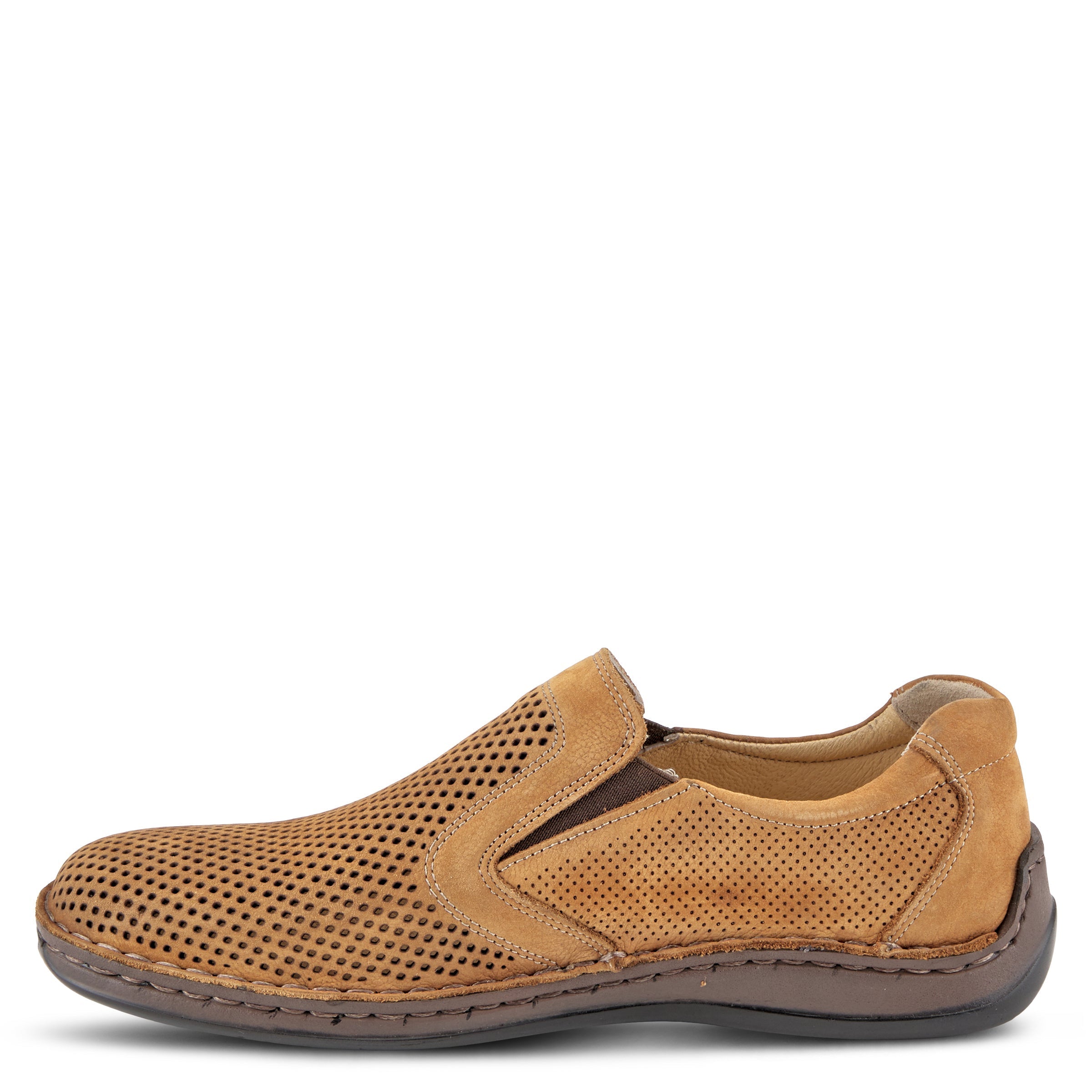 Surano Cognac Nubuck men's slip-on casual shoes in Default