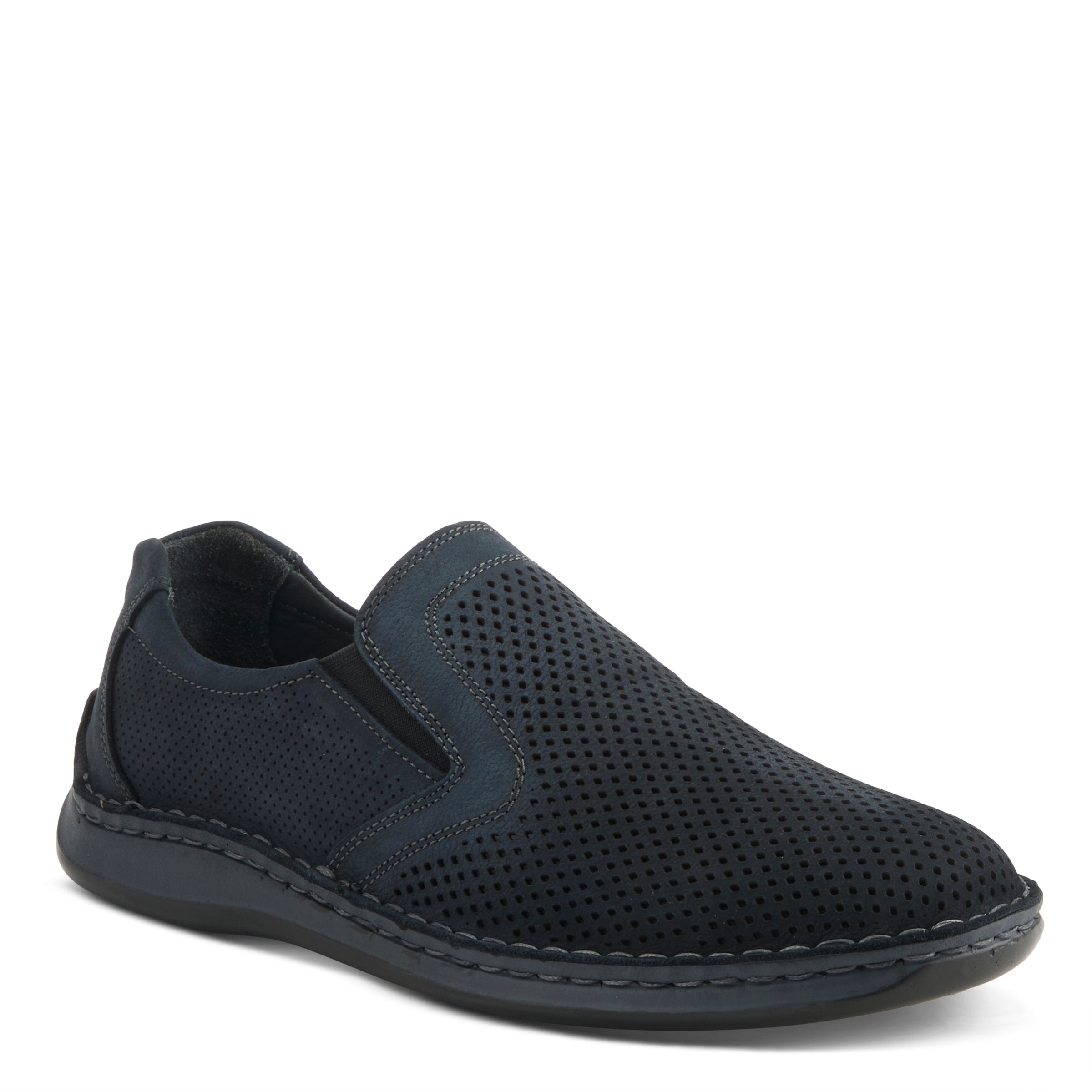 Surano men's slip-on casual shoes in Navy Nubuck