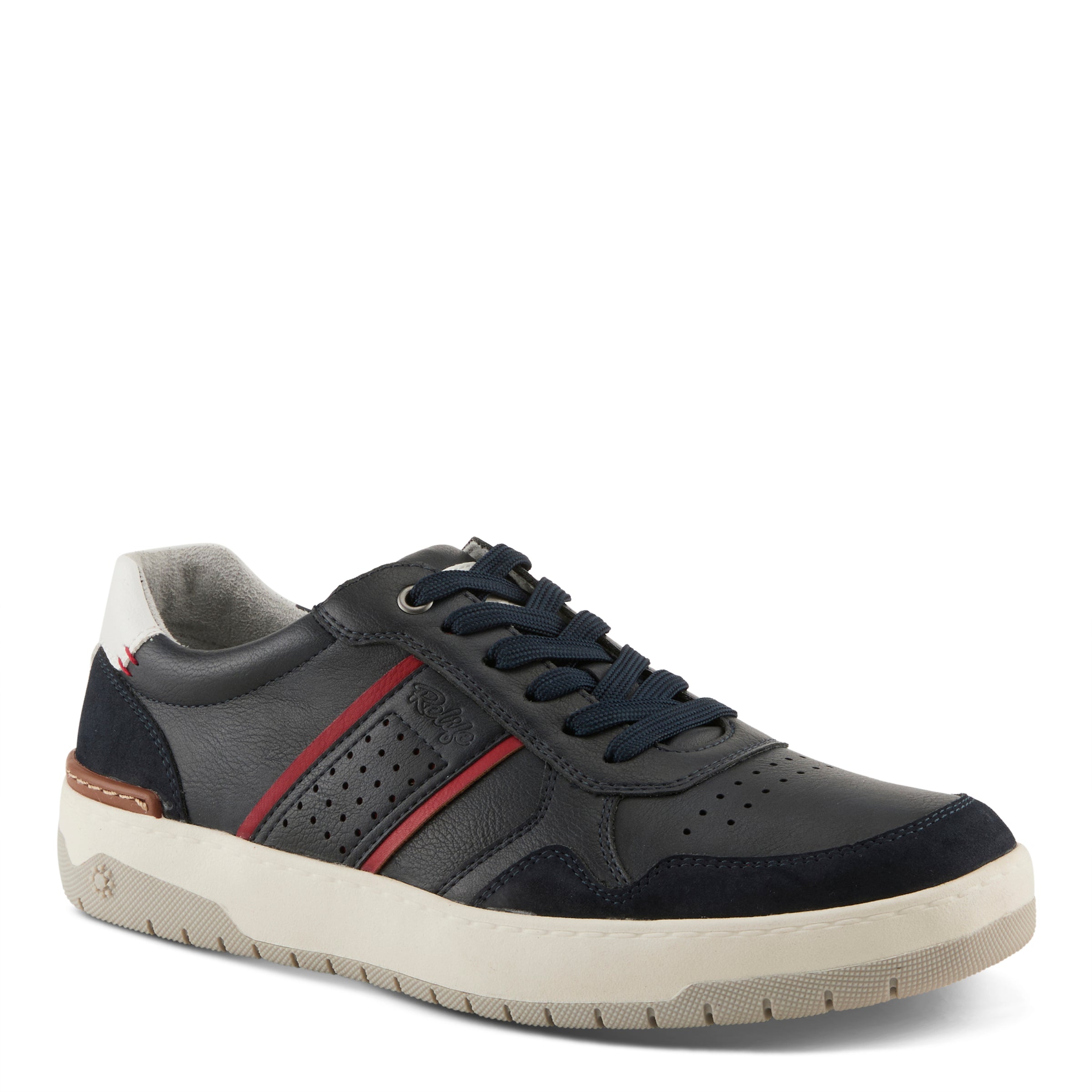 Syed men's lace-up casual sneakers in Navy