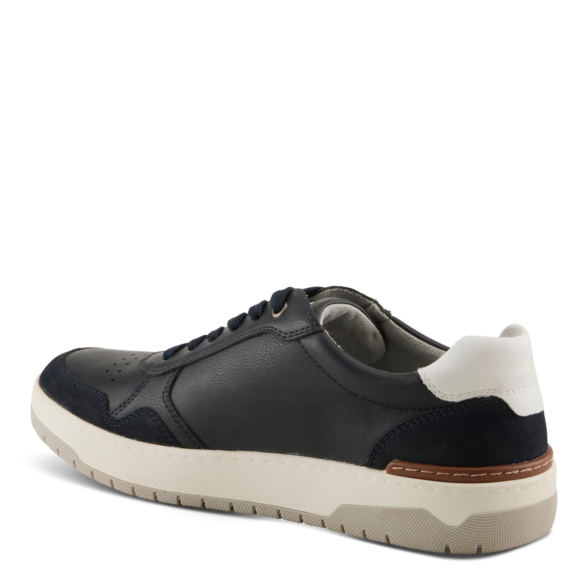 Syed men's lace-up casual sneakers in Navy