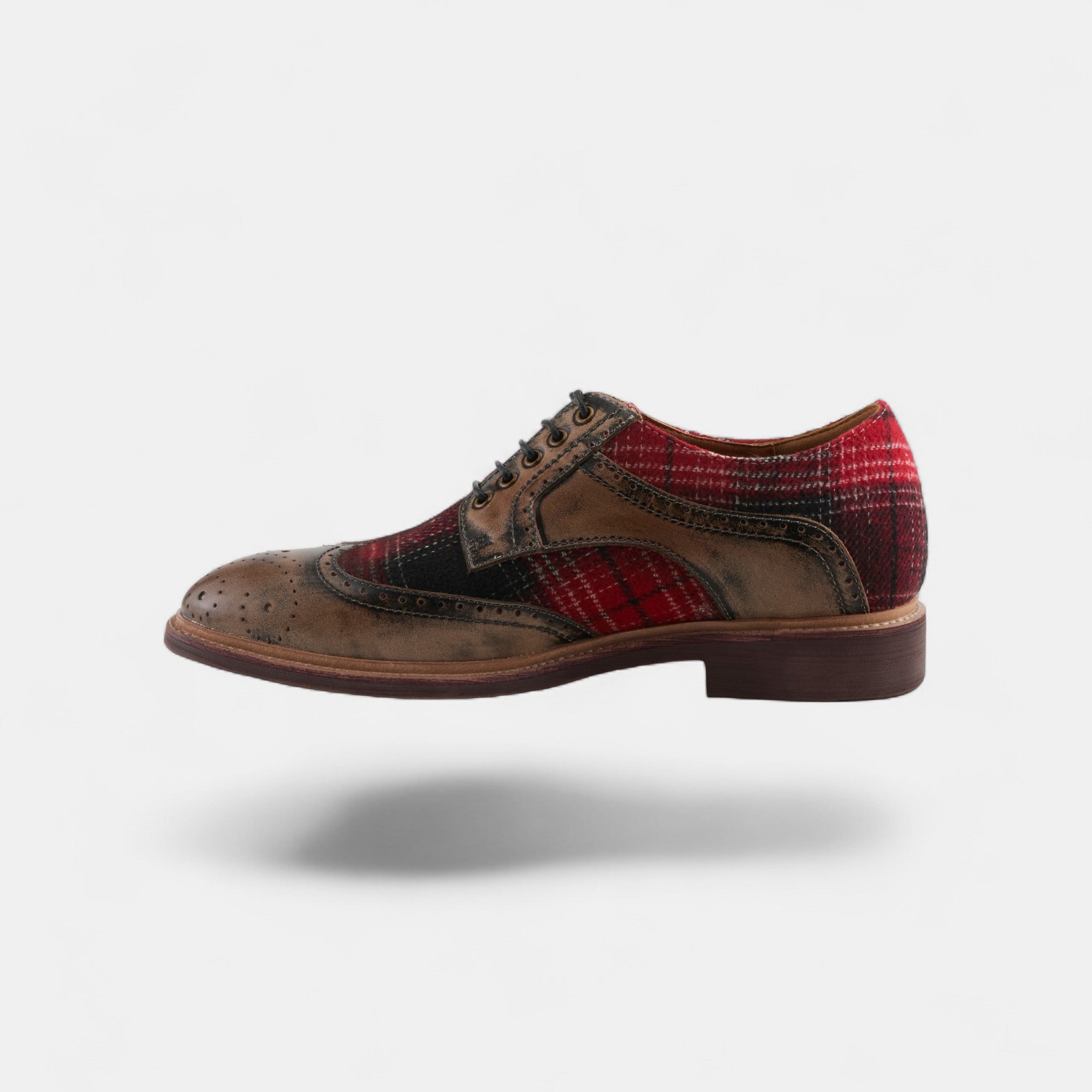 L'Artiste Men Thavo-Plaid Grey Multi Oxford Shoe