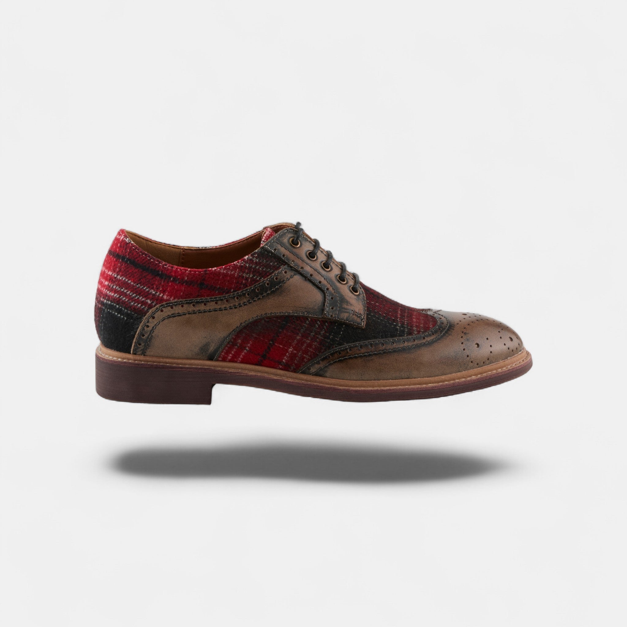L'ARTISTE MEN THAVO-PLAID GREY MULTI OXFORD SHOE
