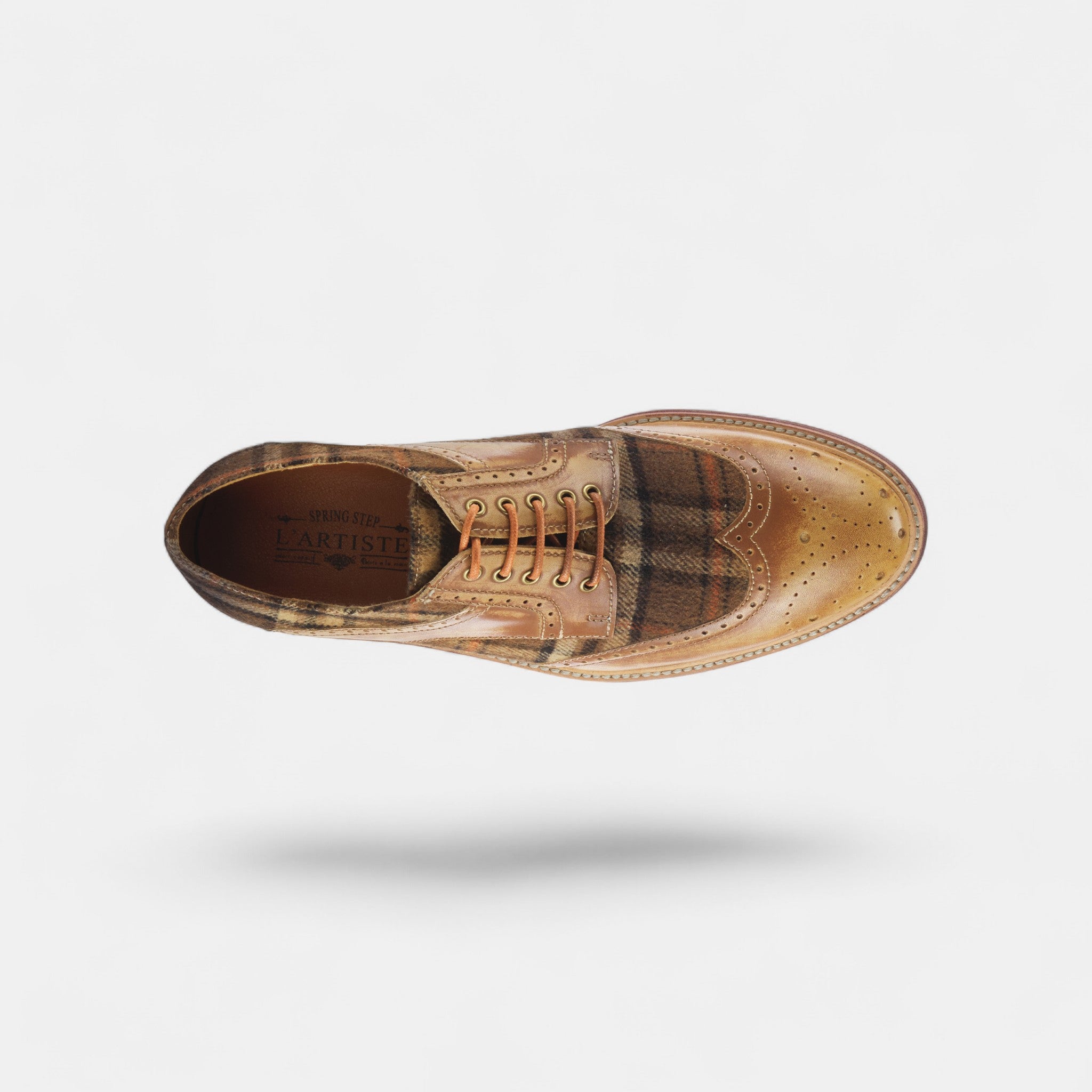 L'Artiste Men Thavo-Plaid Tan Multi Oxford Shoe
