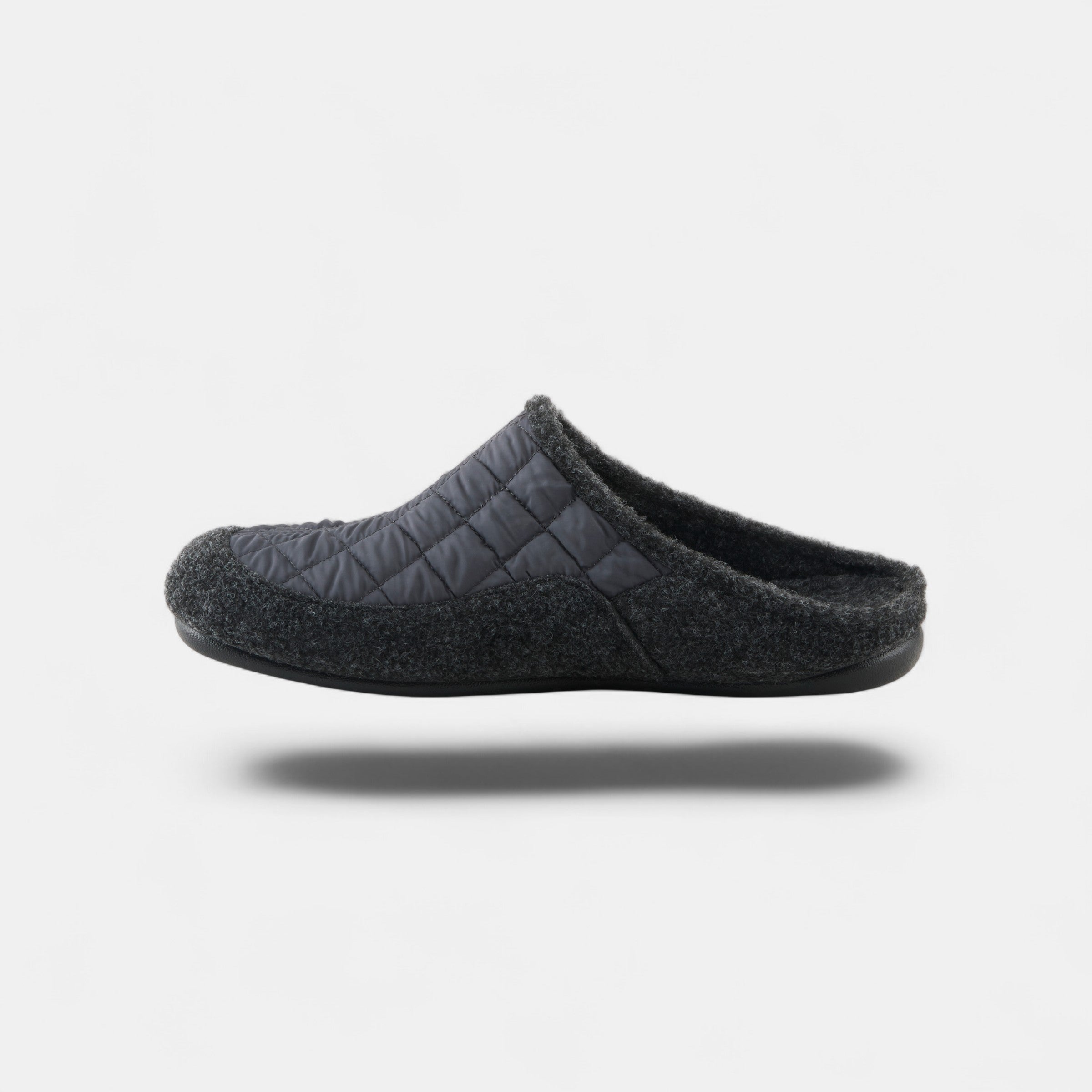 SPRING STEP MEN TWILED GREY QUILTED NYLON SLIP-ON SLIPPER