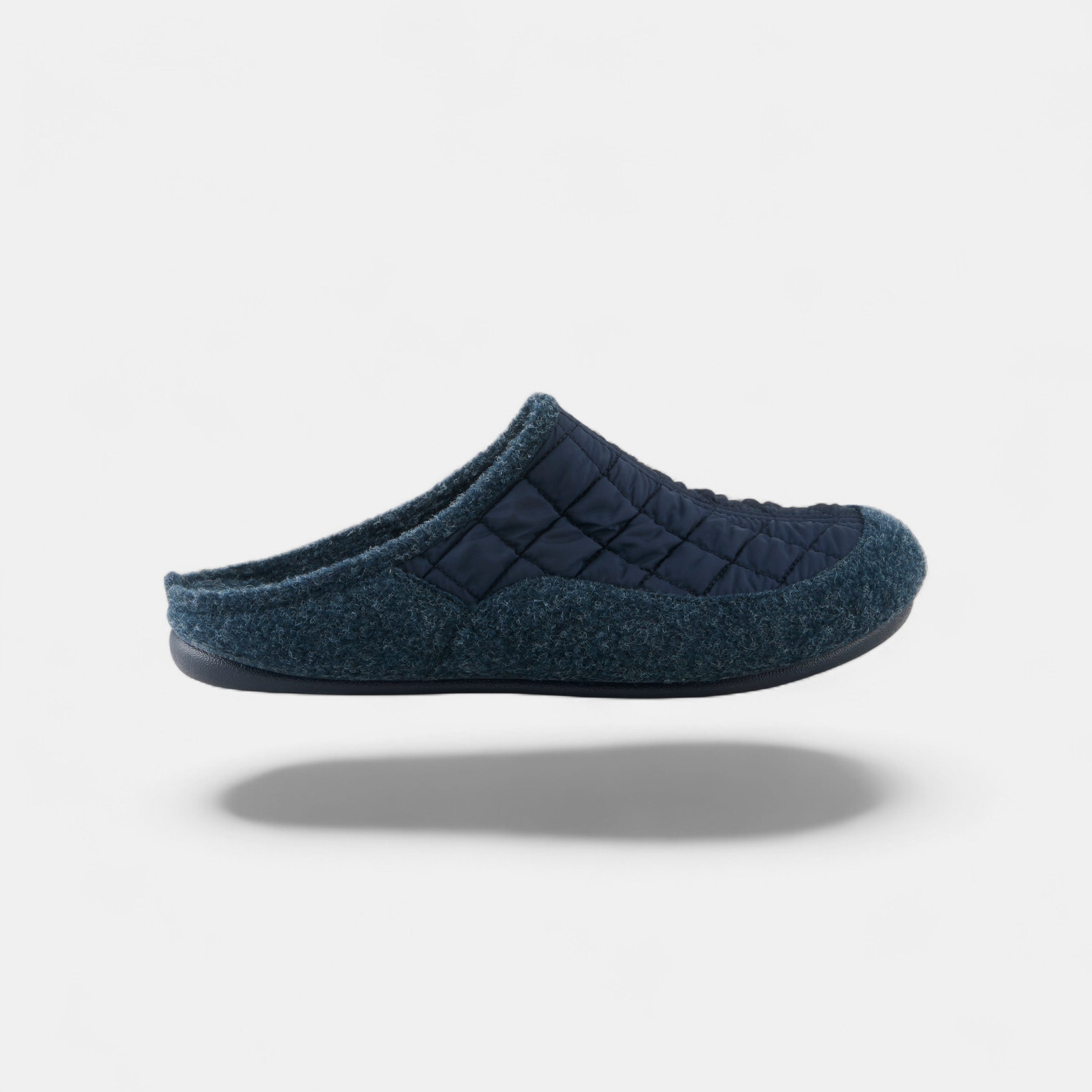 SPRING STEP MEN TWILED NAVY QUILTED NYLON SLIP-ON SLIPPER