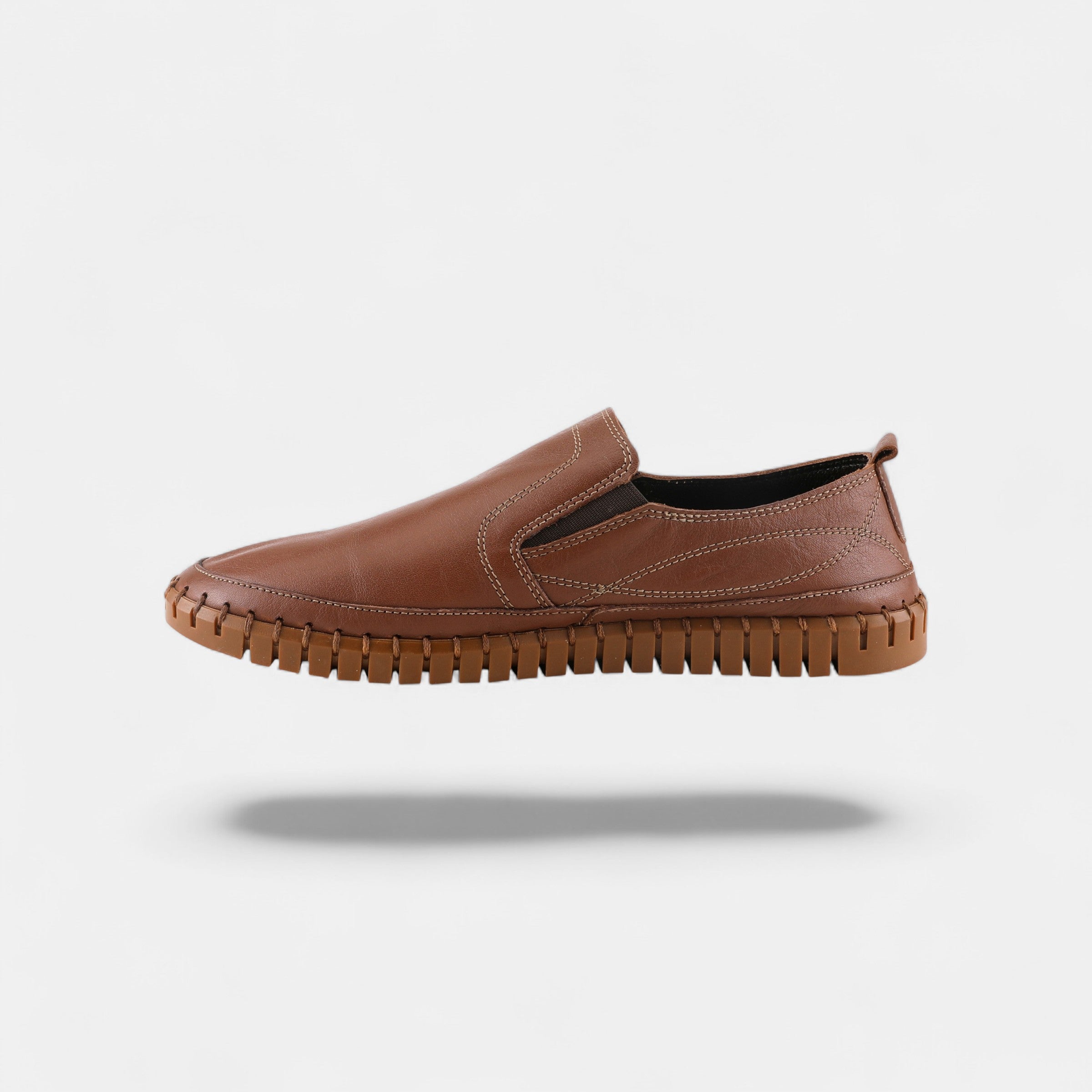 Spring Step Men Whip Brown Leather Slip-On Loafer