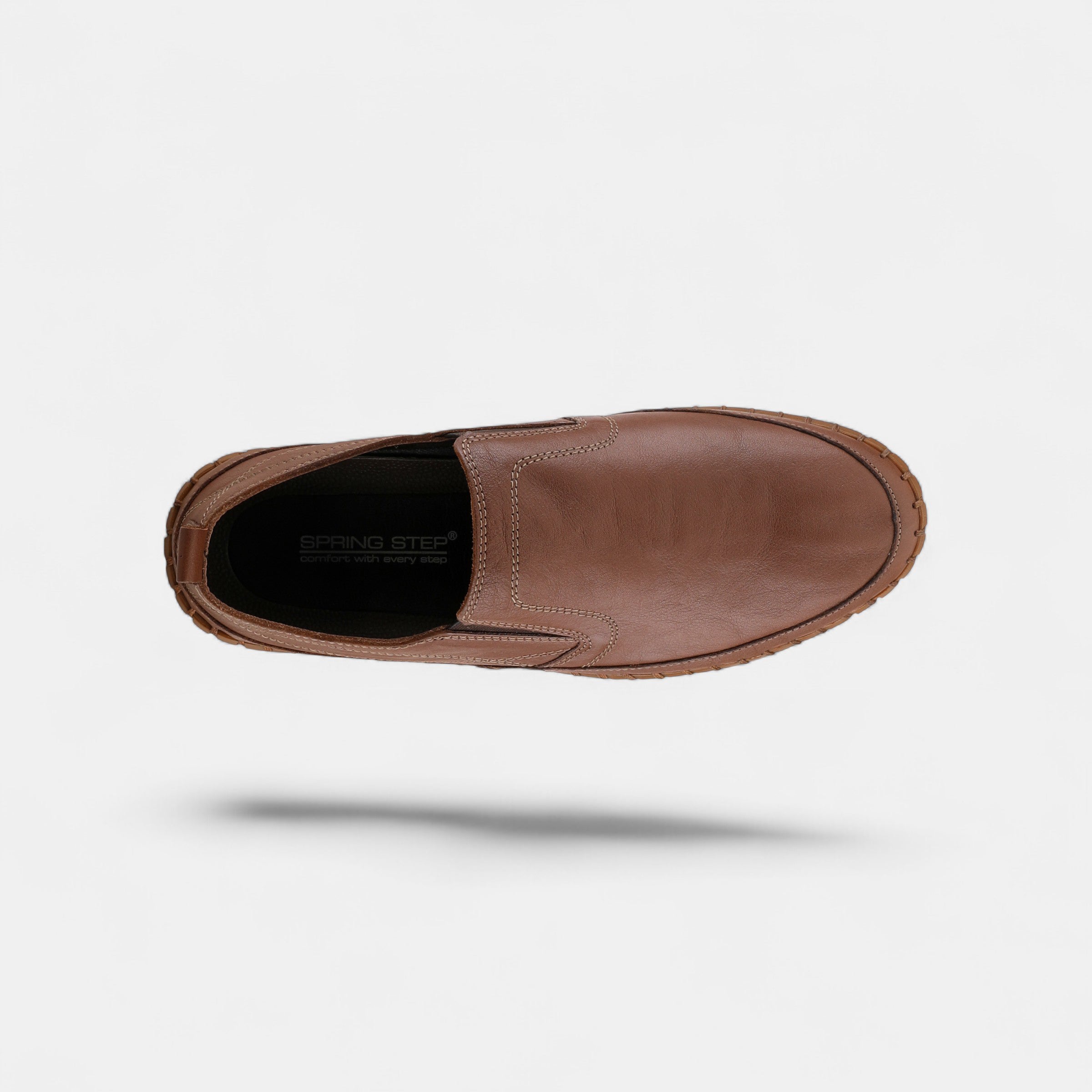Spring Step Men Whip Brown Leather Slip-On Loafer