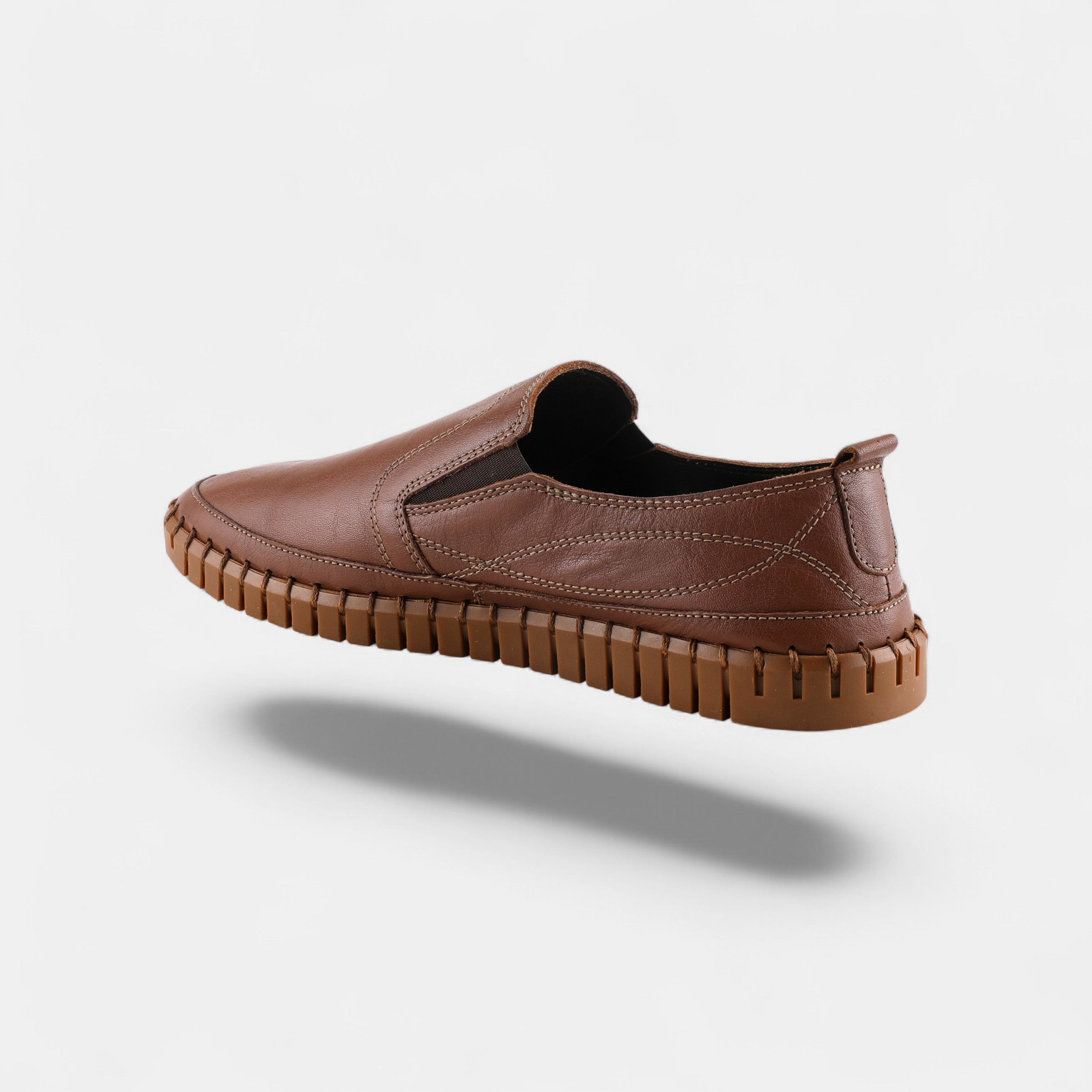 Spring Step Men Whip Brown Leather Slip-On Loafer